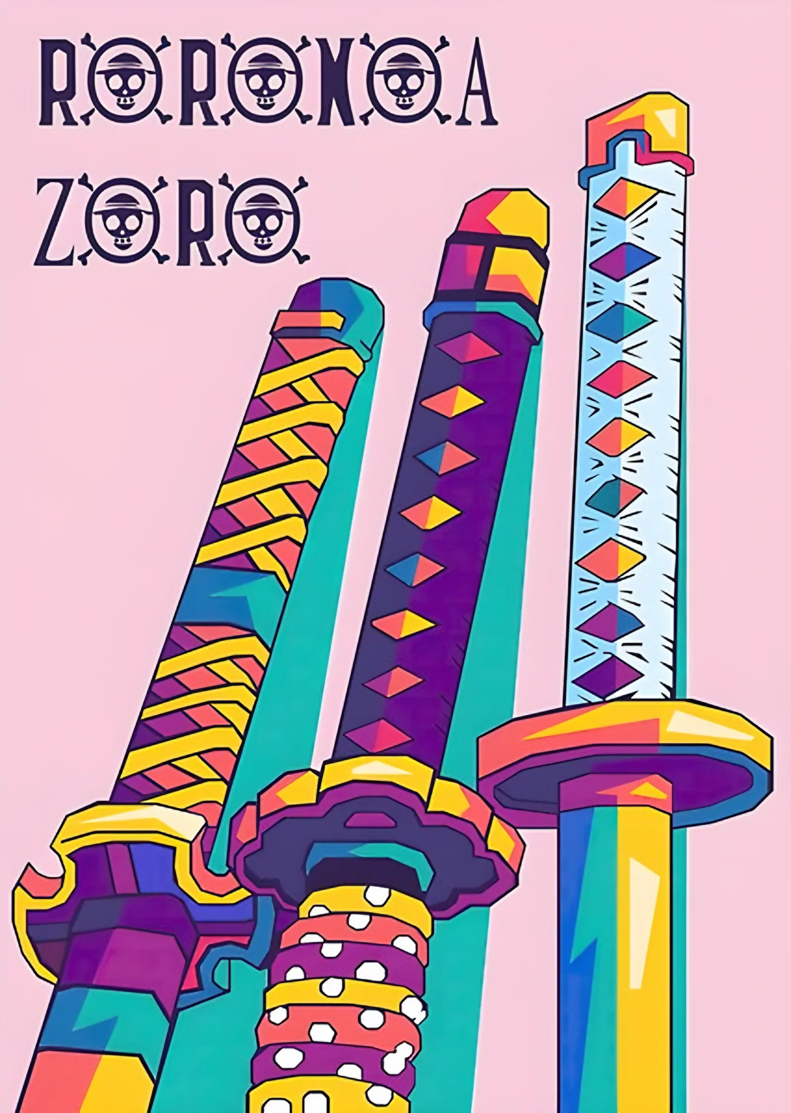Roronoa Zoro Üç Kılıç Pop Art metal tablo