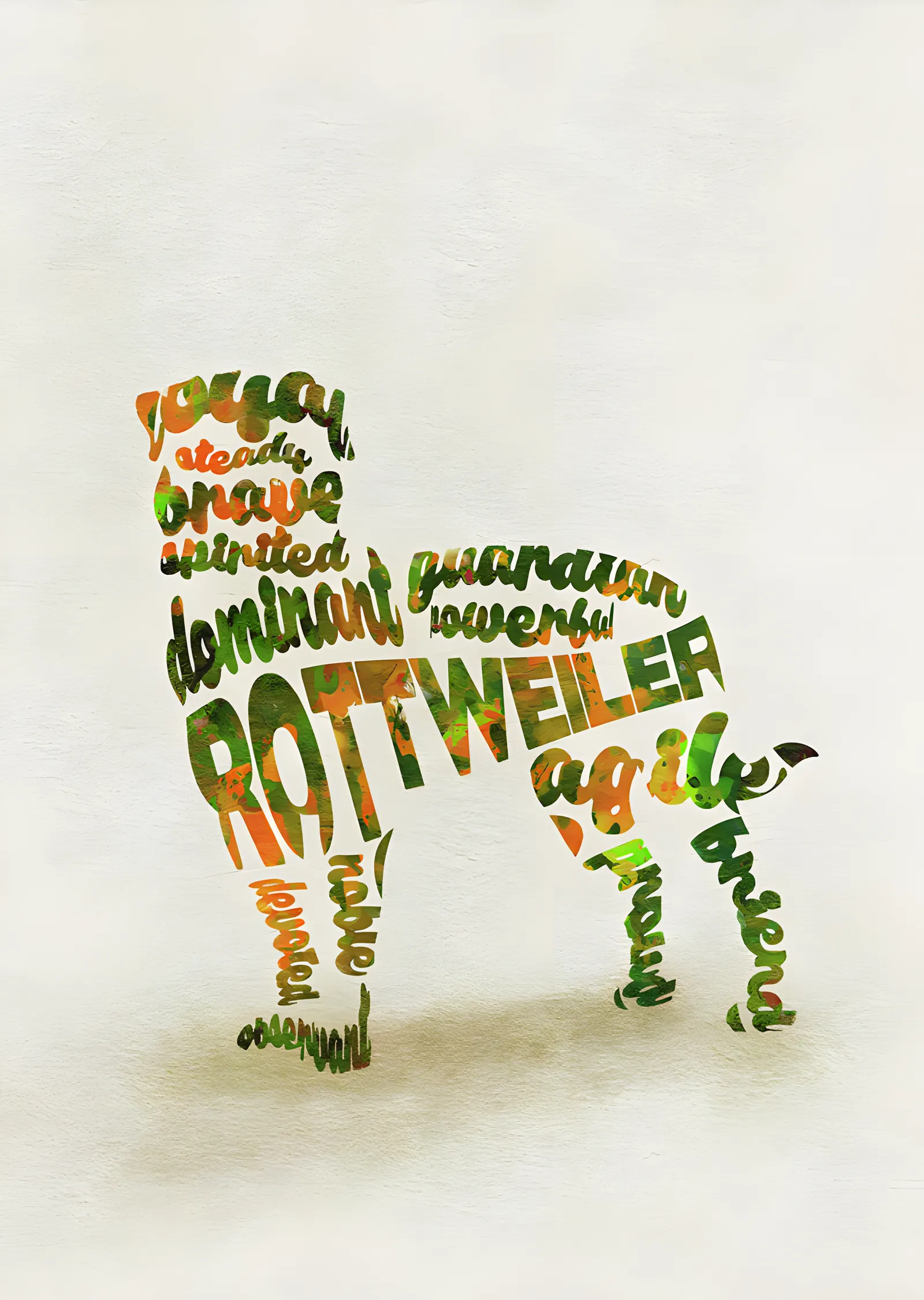 Rottweiler - Tipografi metal tablo