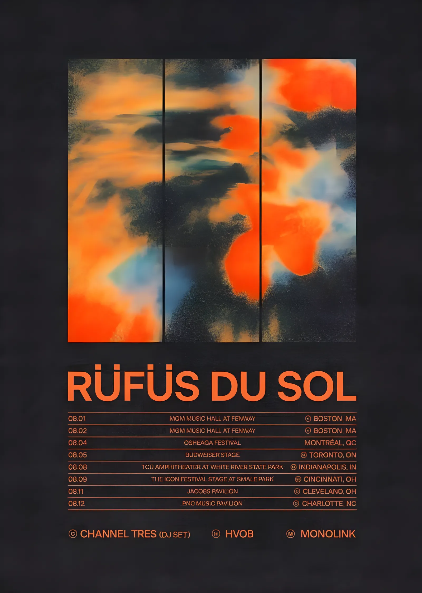 Rüfüs Du Sol - Turuncu Bulut metal tablo