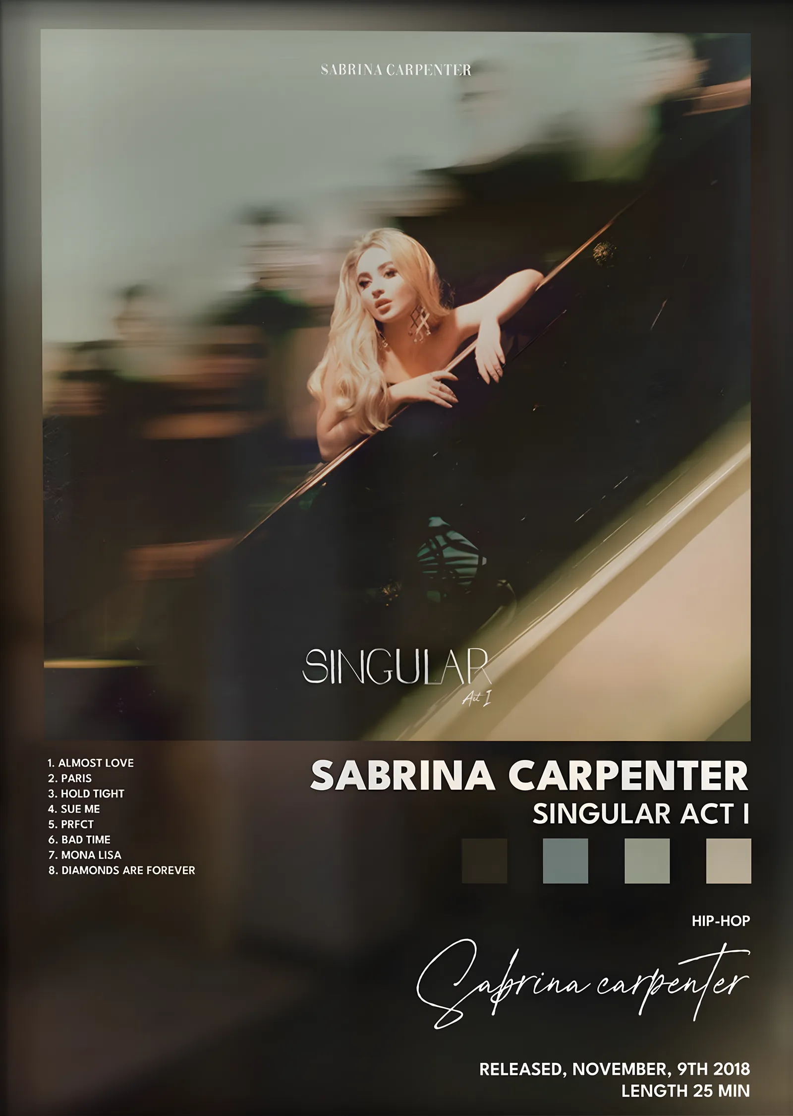 Sabrina Carpenter: Singular Act I metal tablo