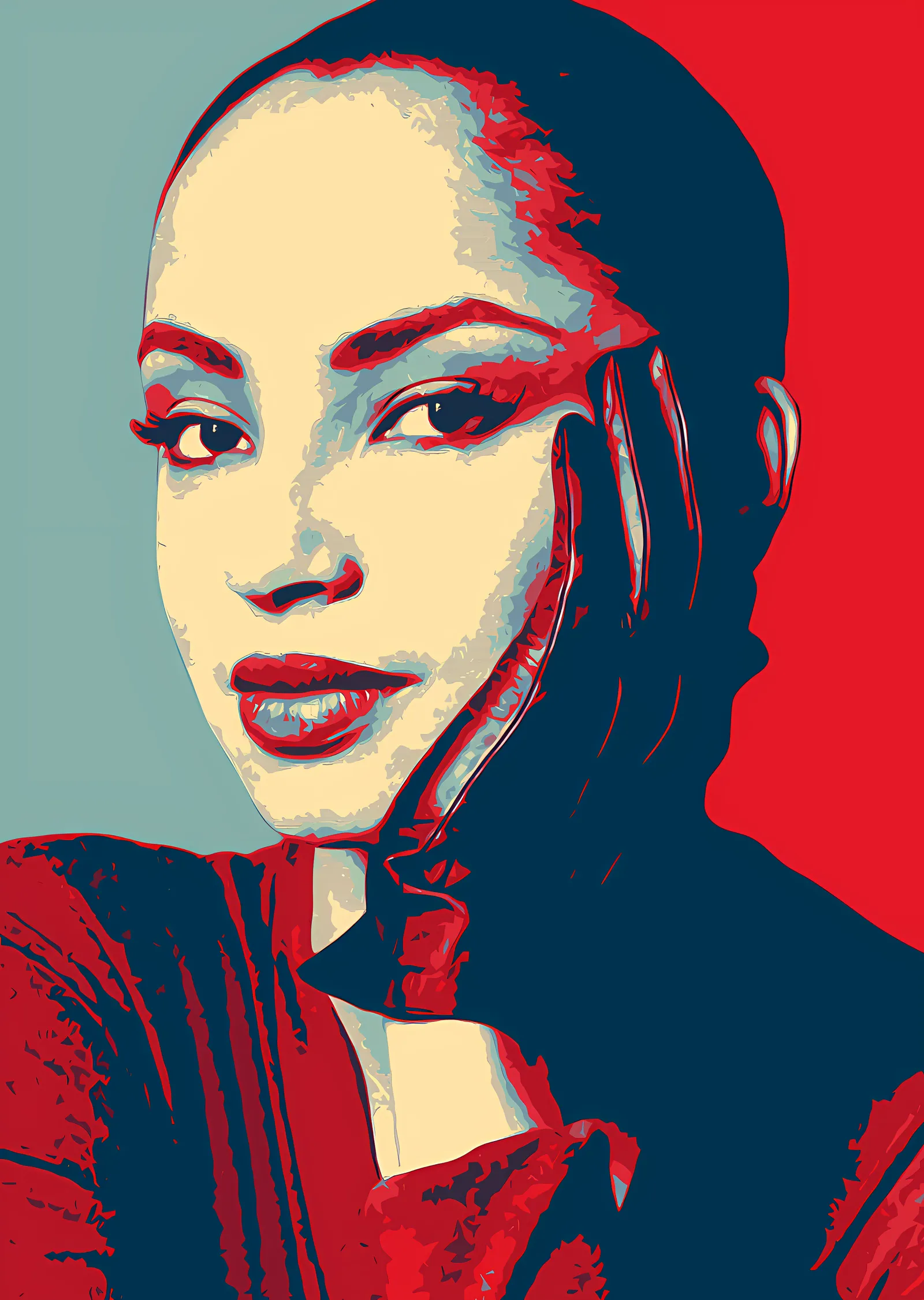 Sade: Kırmızı Krem Stilizasyon metal tablo