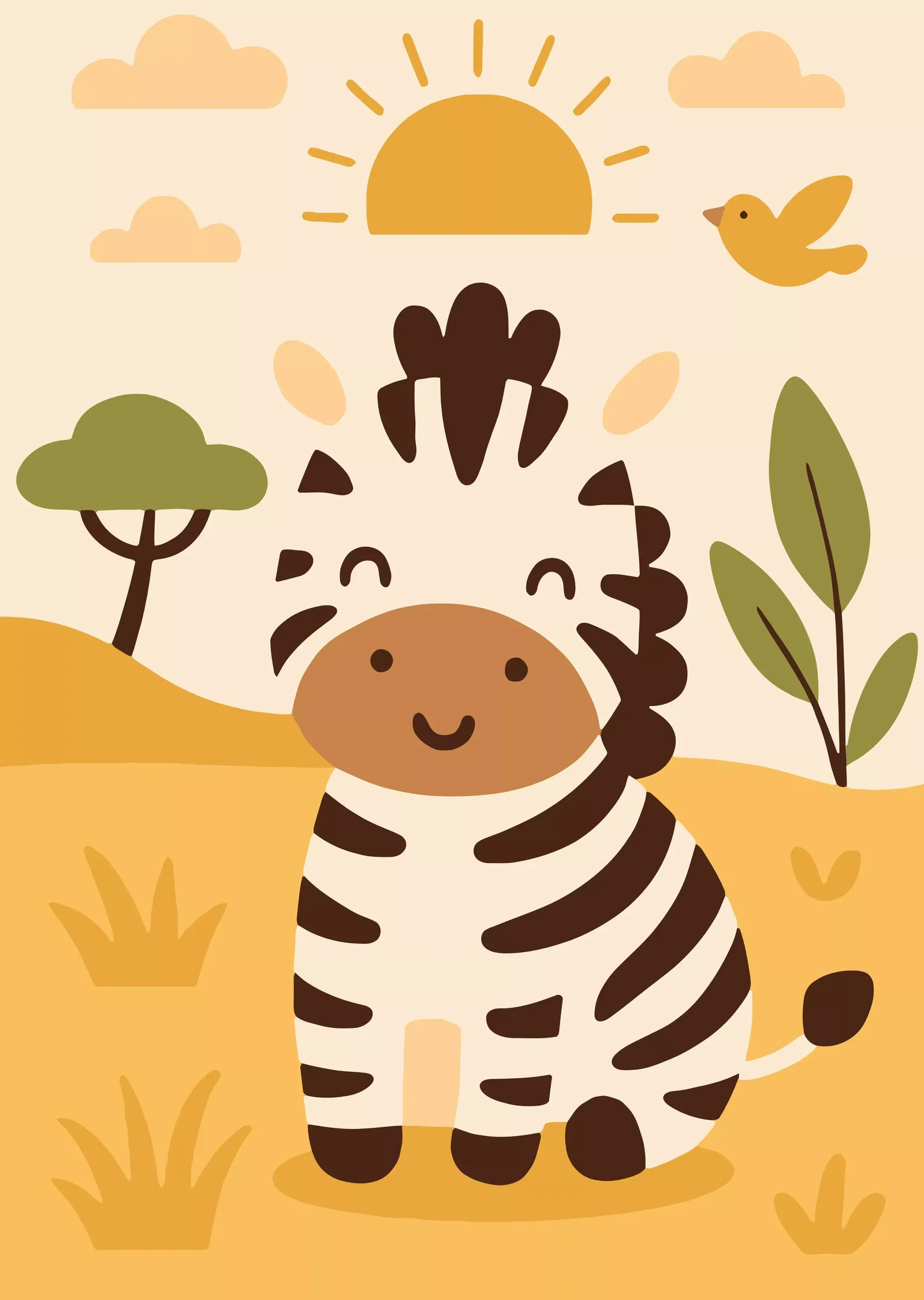 Safari Zebrası metal tablo