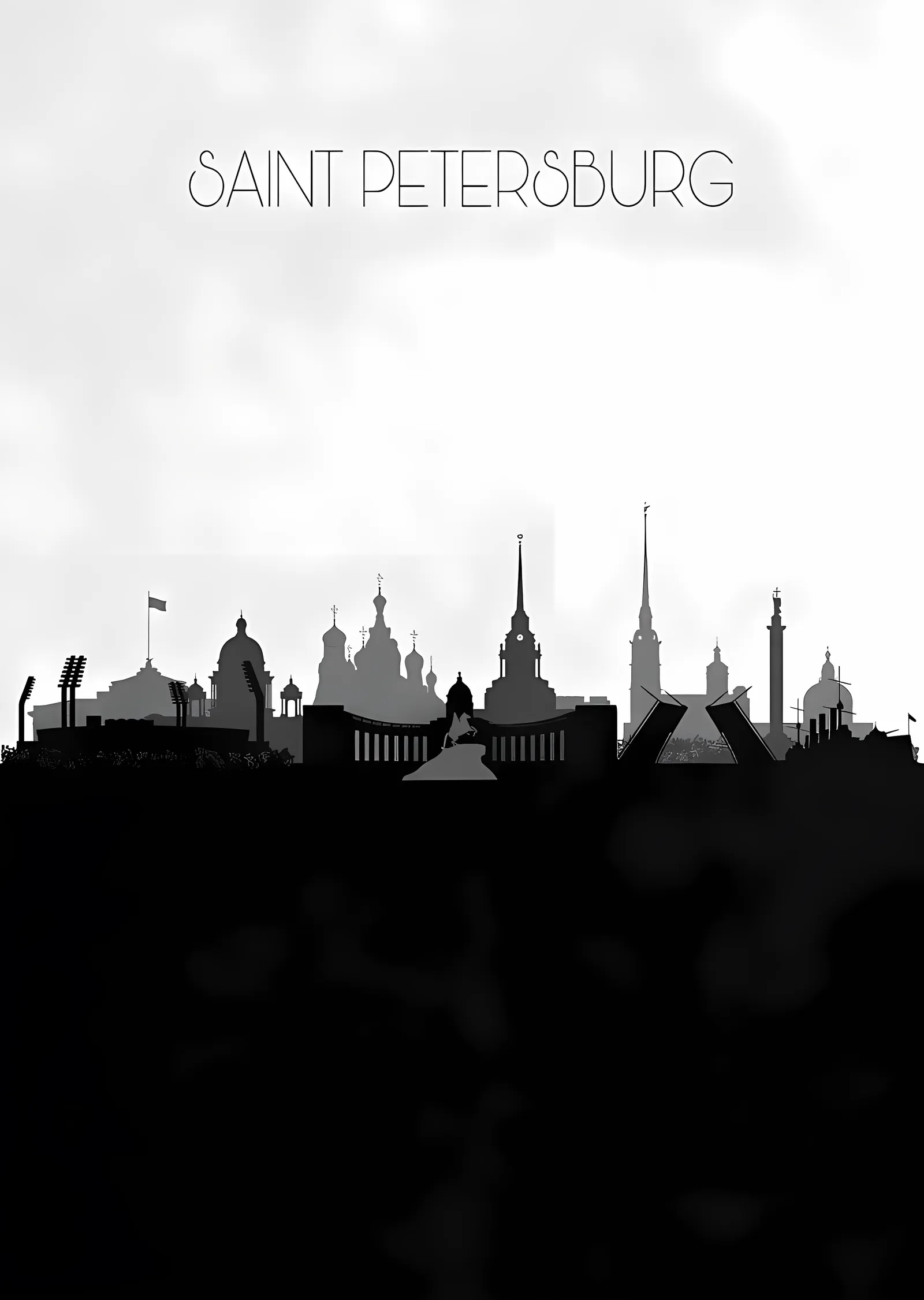 Saint Petersburg Silueti metal tablo