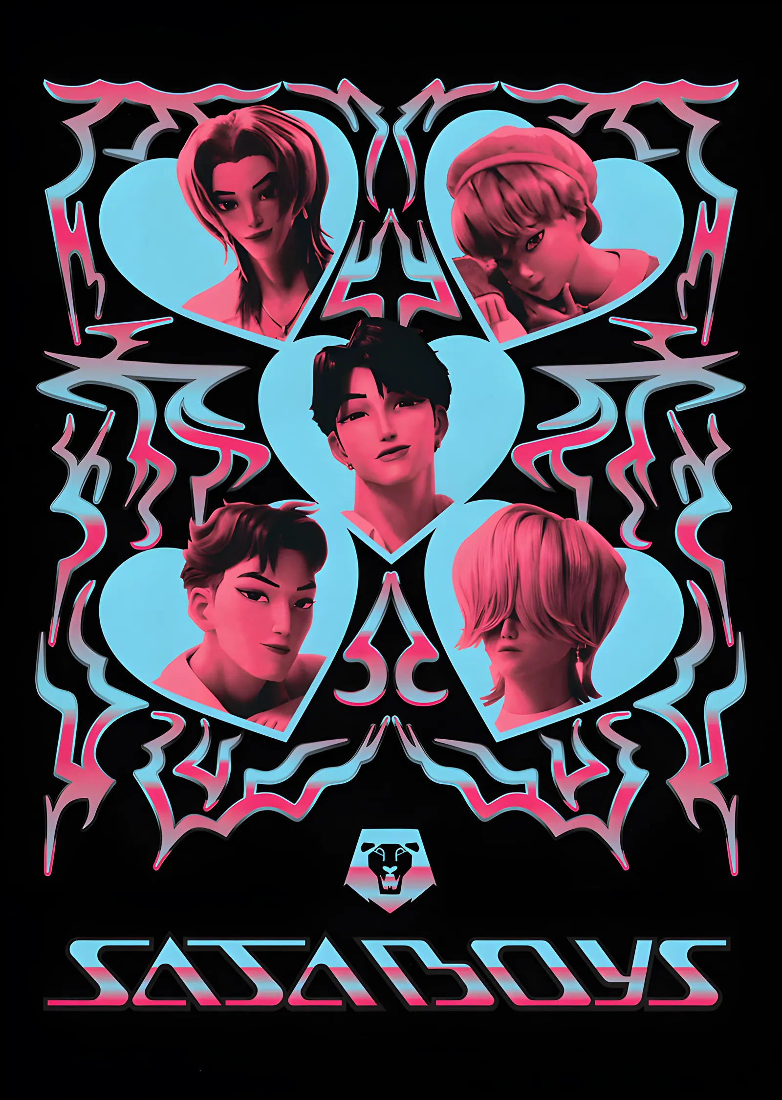 Saja Boys - KPop Demon Hunters metal tablo