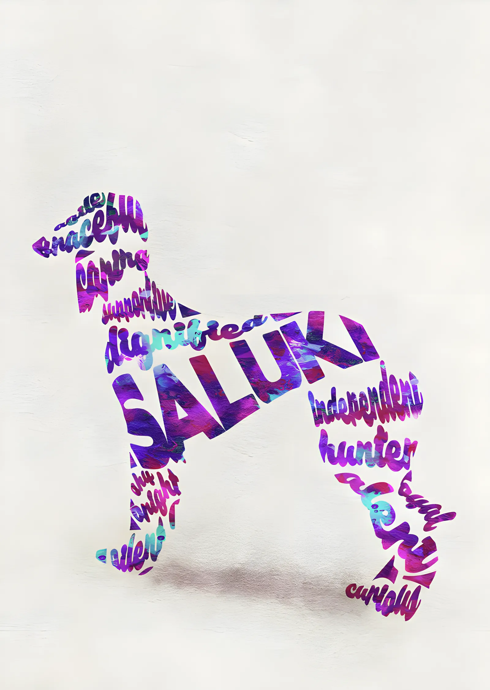 Saluki - Tipografi metal tablo