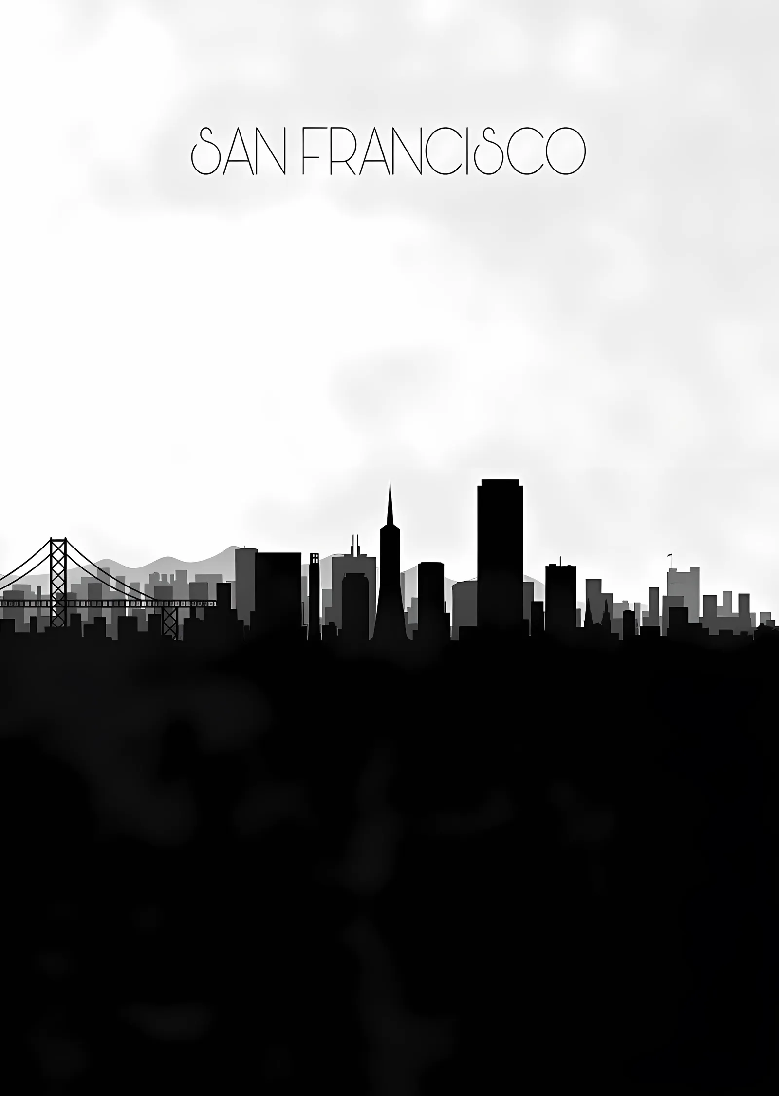 San Francisco Silueti metal tablo