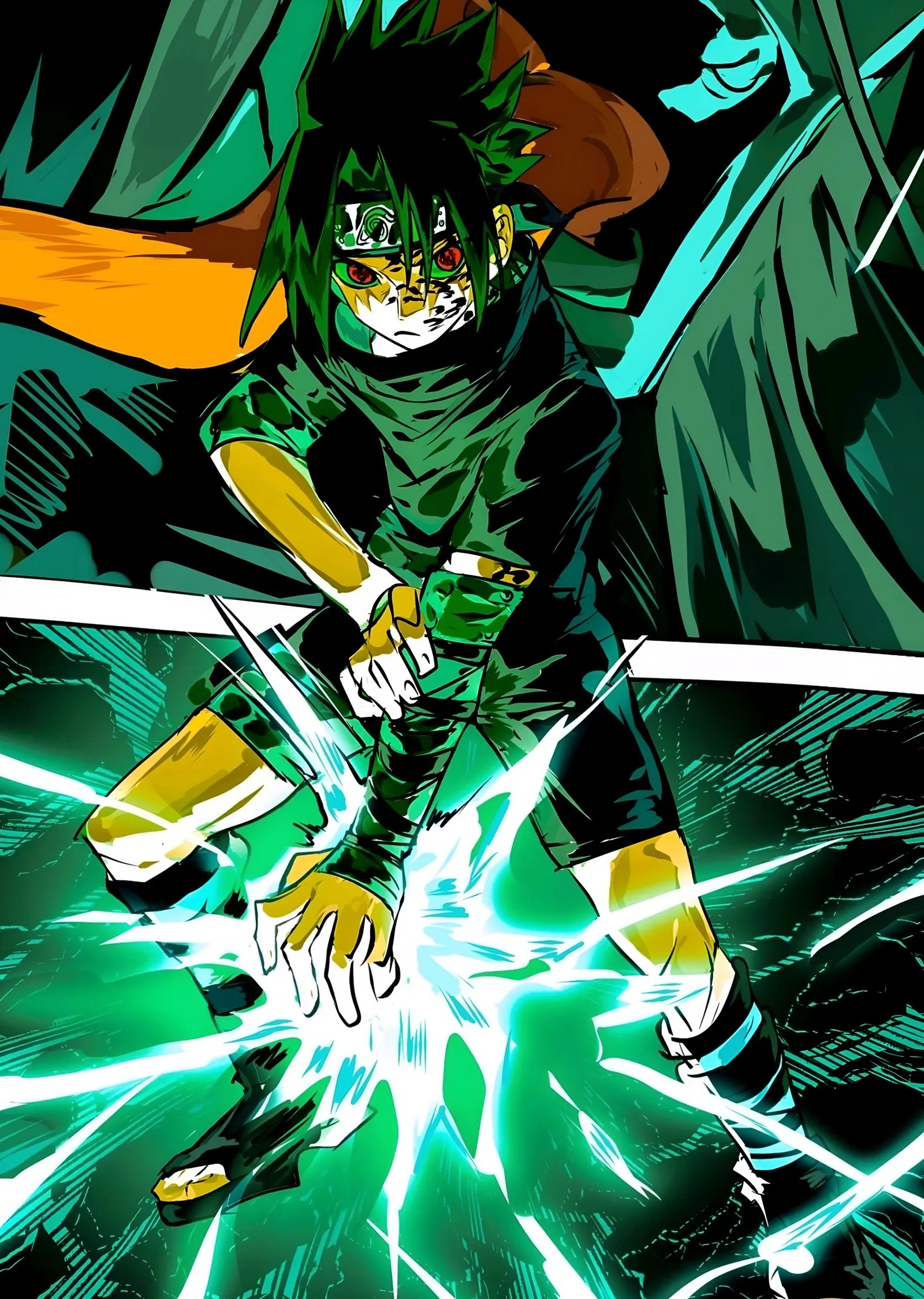 Sasuke Uchiha - Chidori metal tablo
