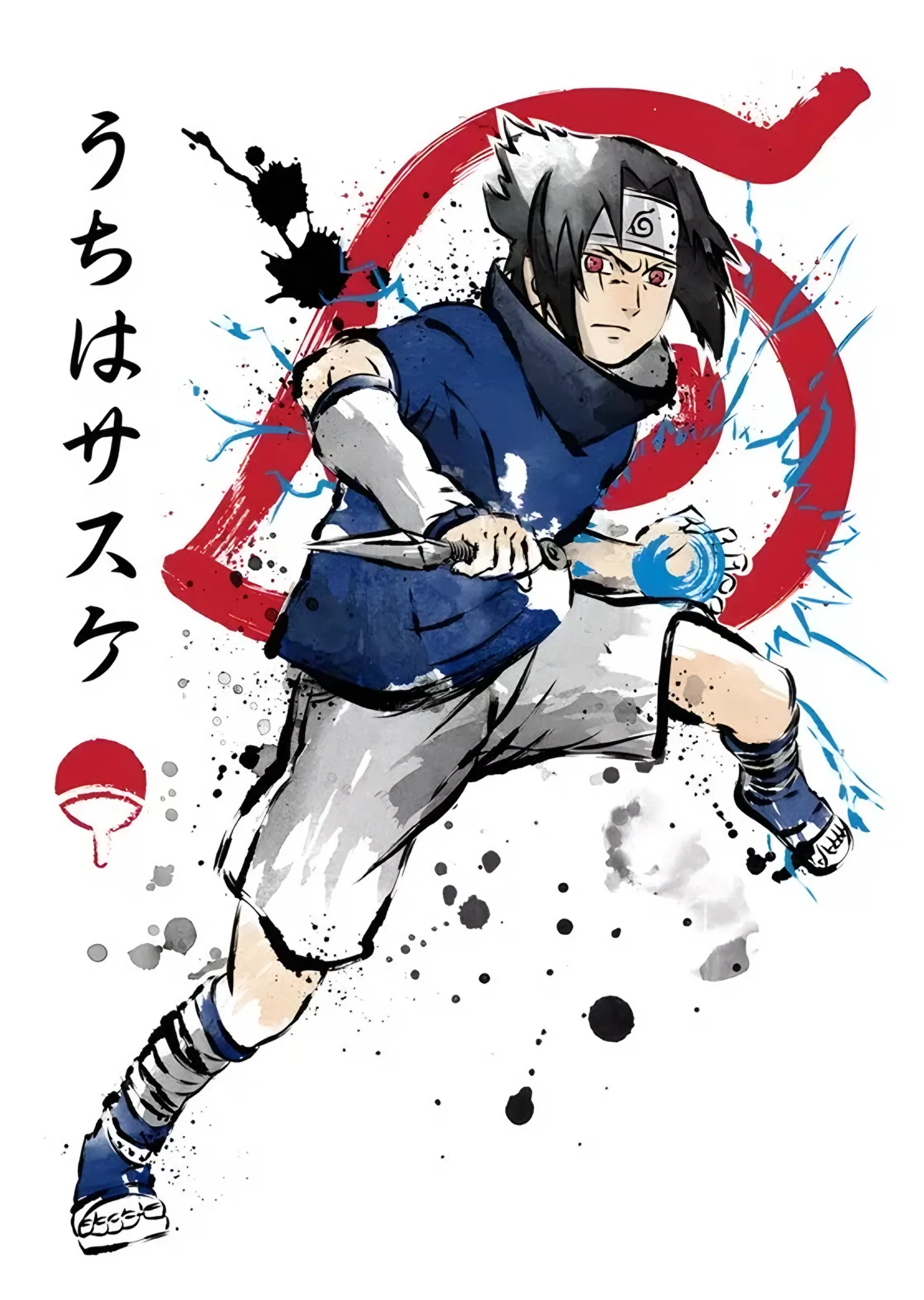 Sasuke Uchiha - Chidori Saldırısı metal tablo
