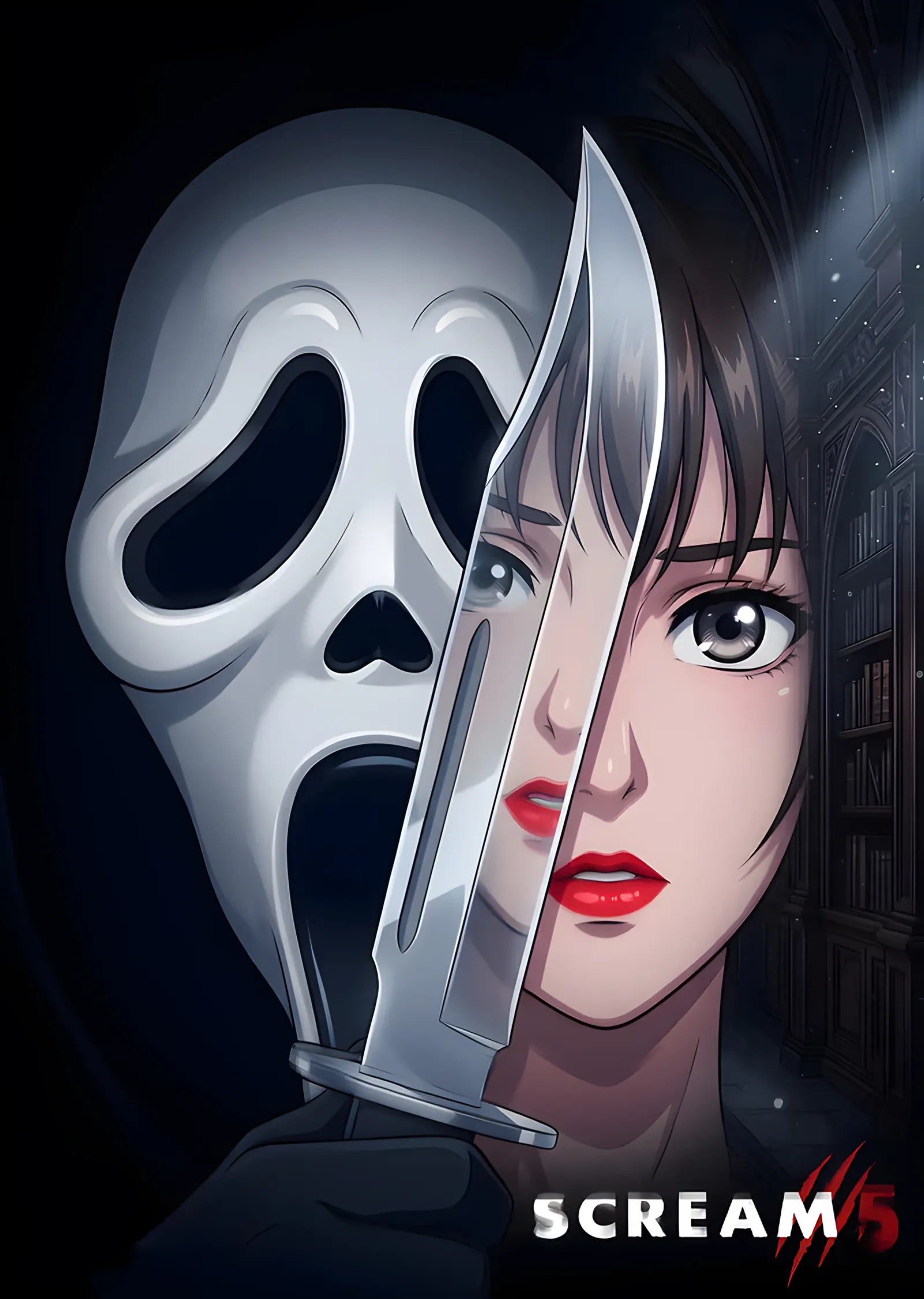 Scream: Maskenin Ardında Bıçak ve Yüz metal tablo