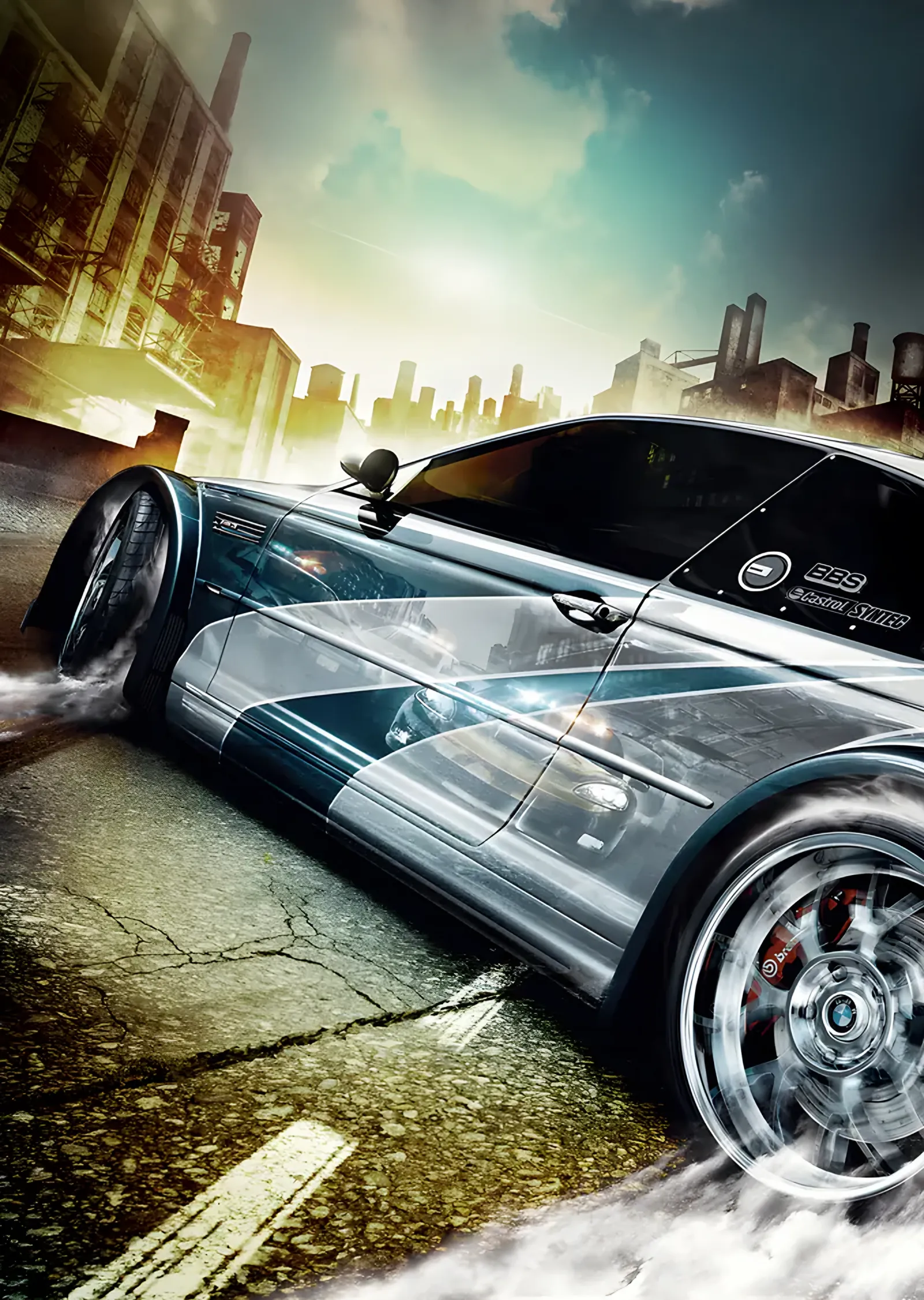 Şehirde Drift metal tablo