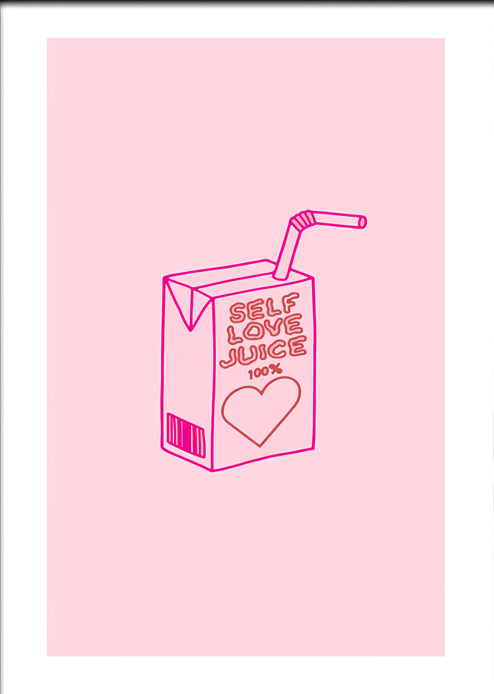 Self Love Juice Kutusu metal tablo