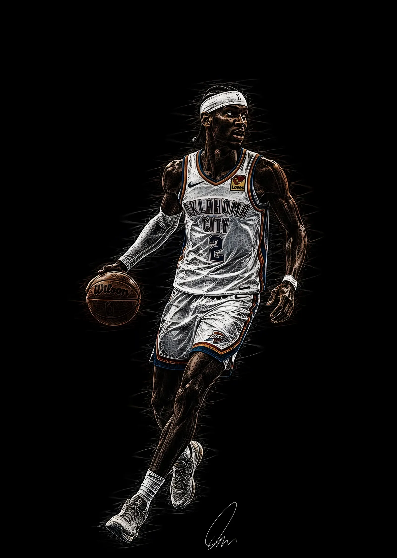 Shai Gilgeous-Alexander: Oklahoma City metal tablo