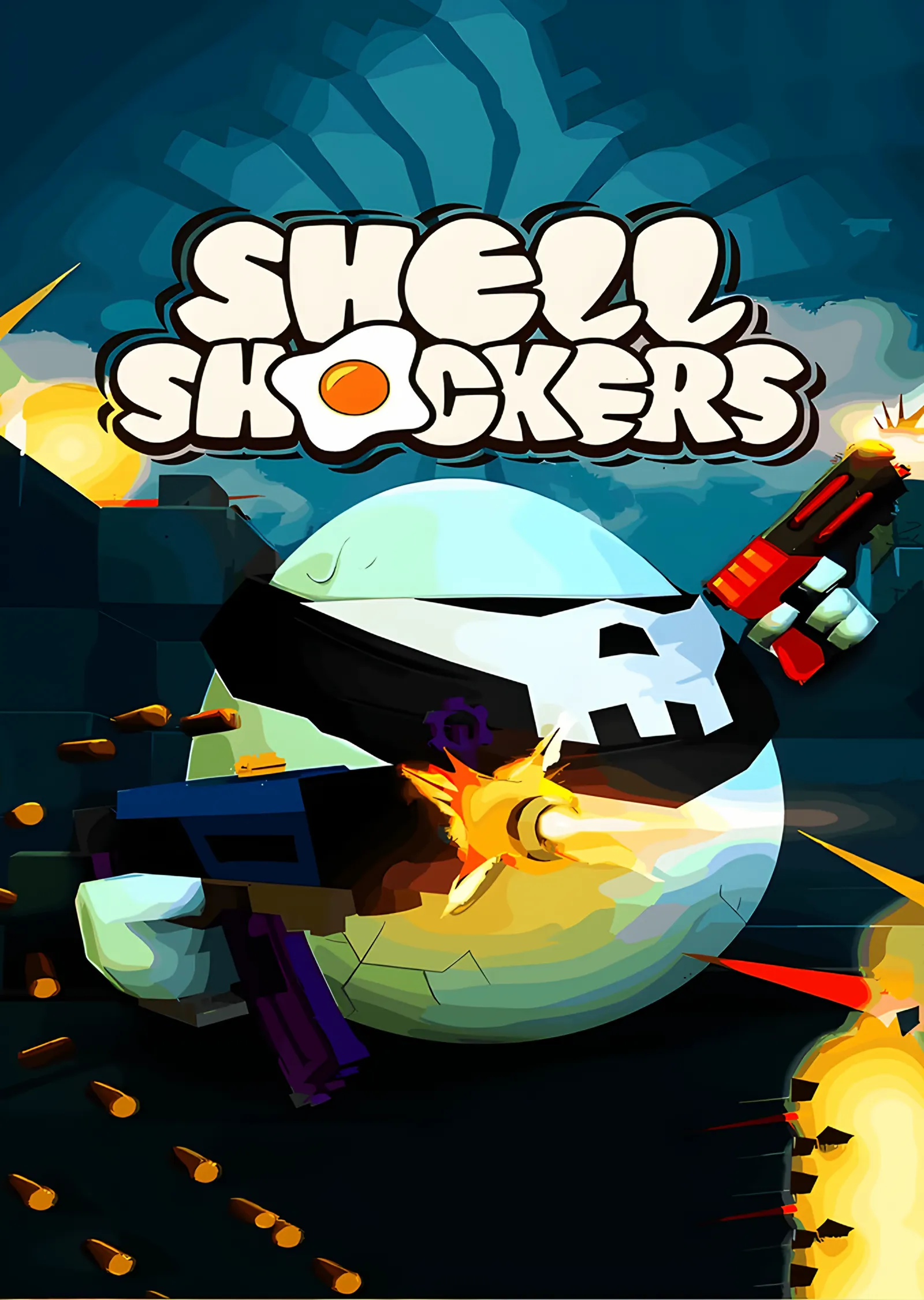 Shell Shockers: Bandanalı Silahlı Yumurta metal tablo