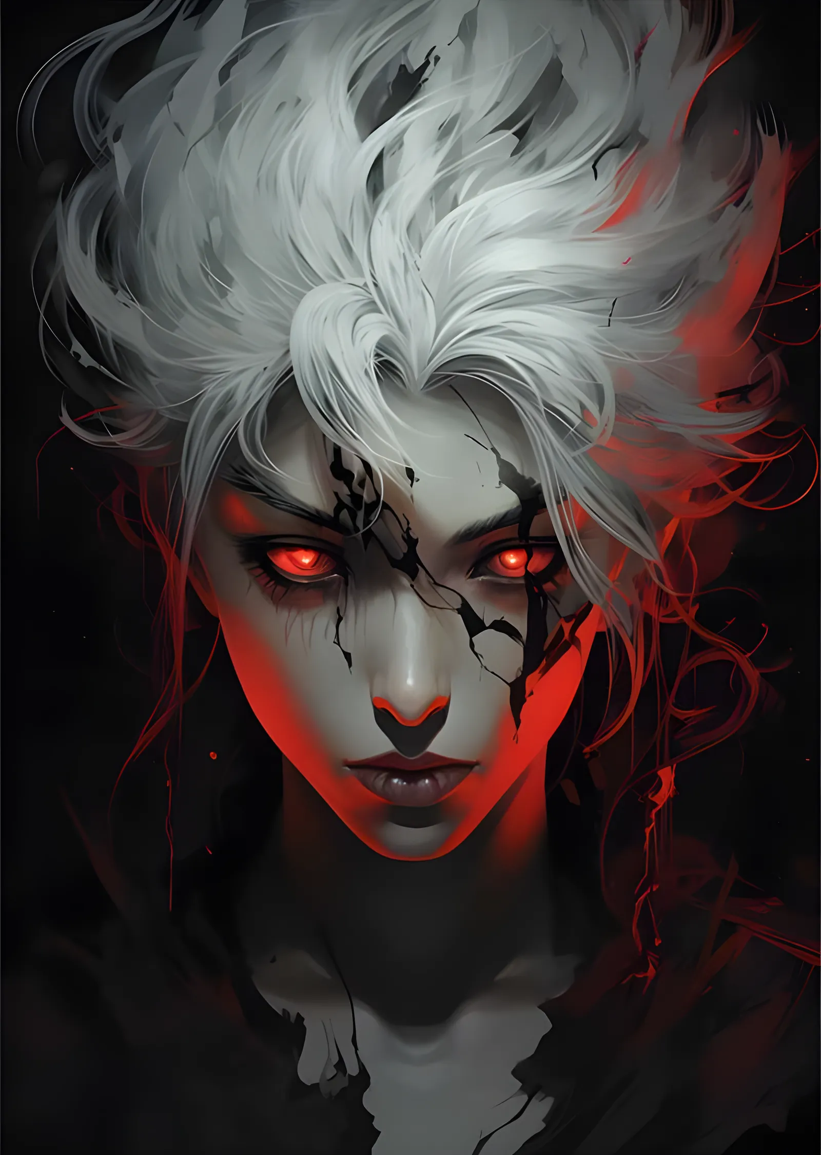 Tokyo Ghoul - Çatlayan Yüz, Ateş Gözler metal tablo