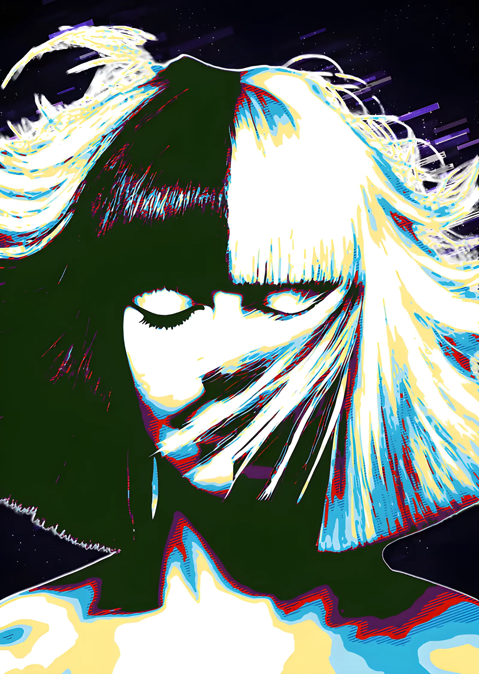 Sia - Neon Pop Art metal tablo