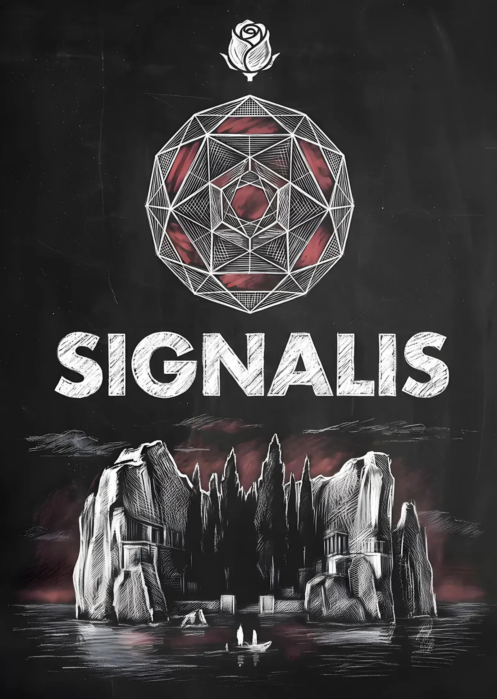 Signalis: Kara Tahtada Buz Adası metal tablo