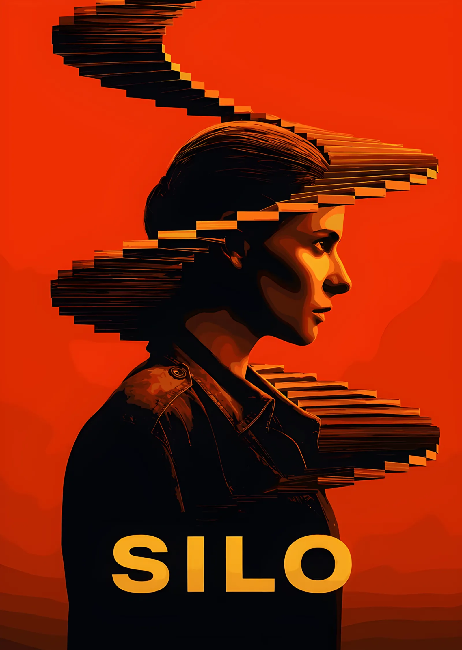 Silo - Turuncu Merdiven metal tablo