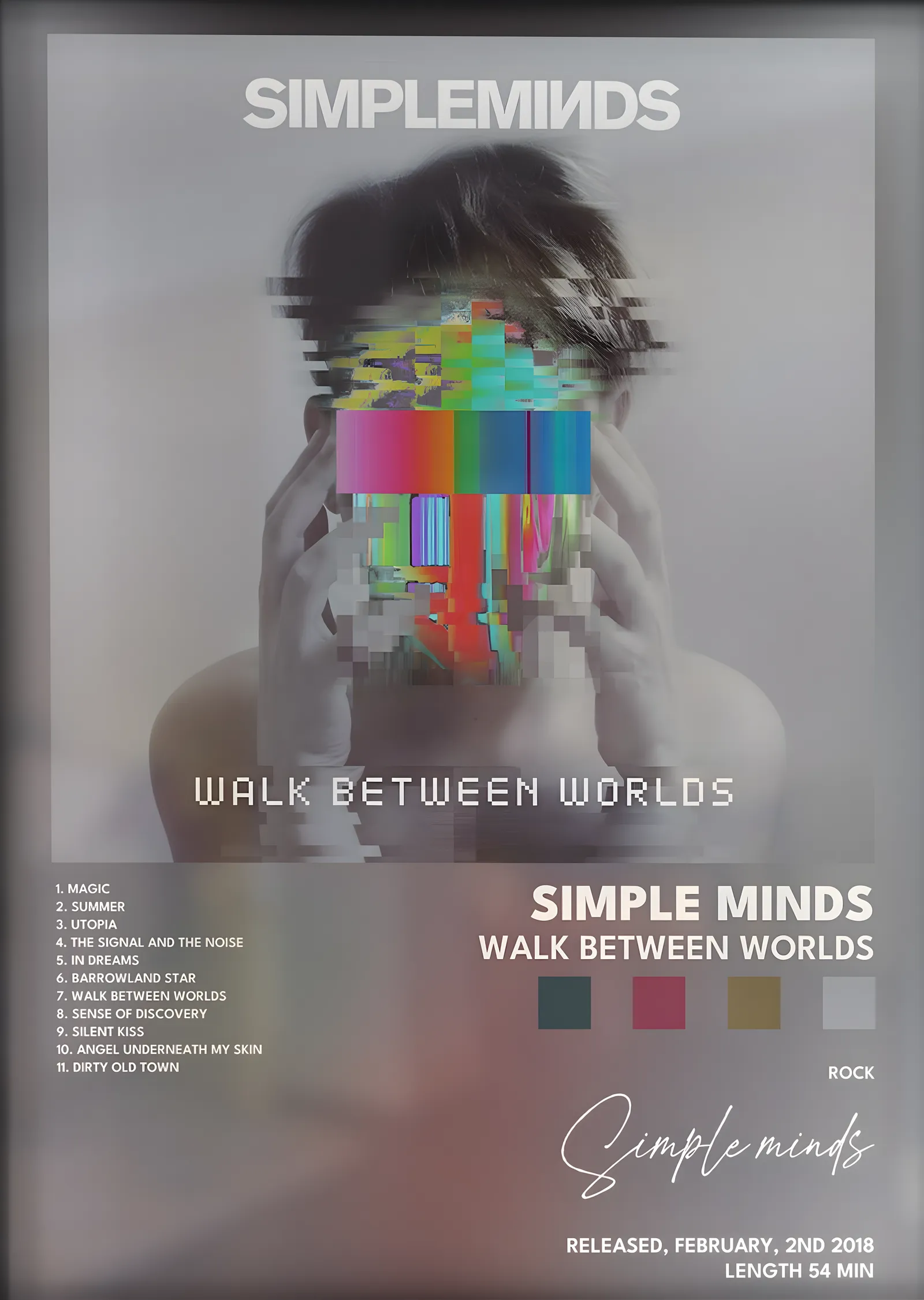 Simple Minds: Walk Between Worlds metal tablo