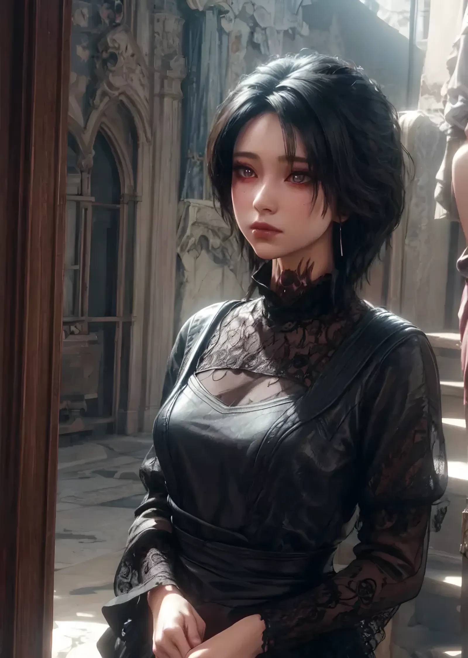 Baldur's Gate 3 - Evelyn Siyah Elbise metal tablo