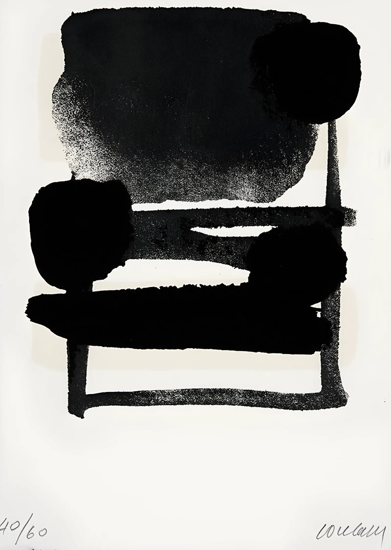 Siyah Lekeler Kompozisyonu - Pierre Soulages metal tablo