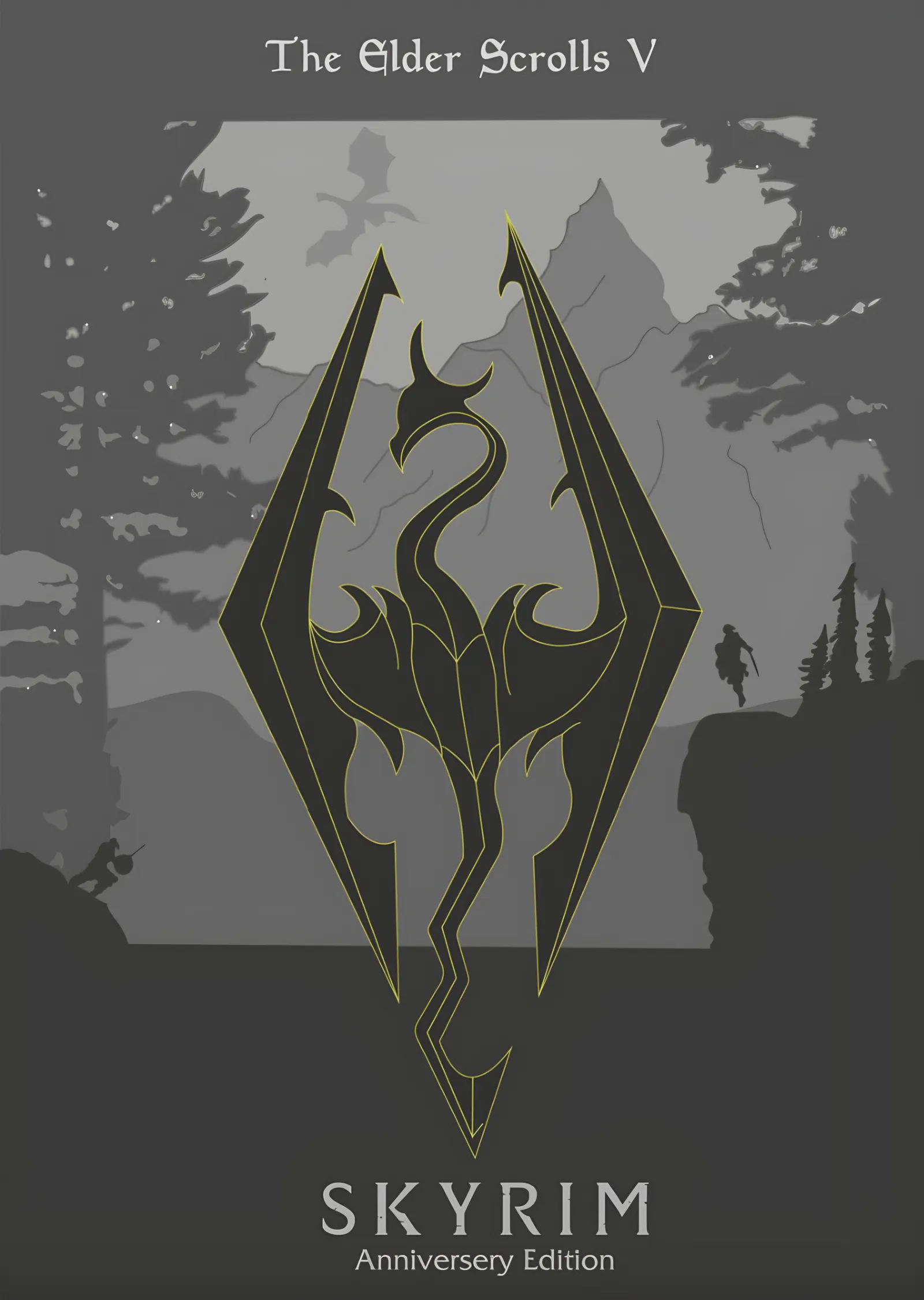 Skyrim Anniversary Edition Amblem metal tablo