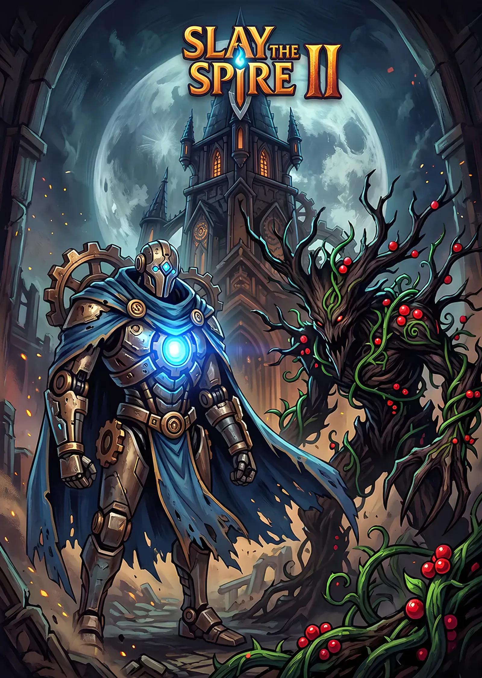 Slay the Spire II: Ay Işığında Mavi Otomat metal tablo