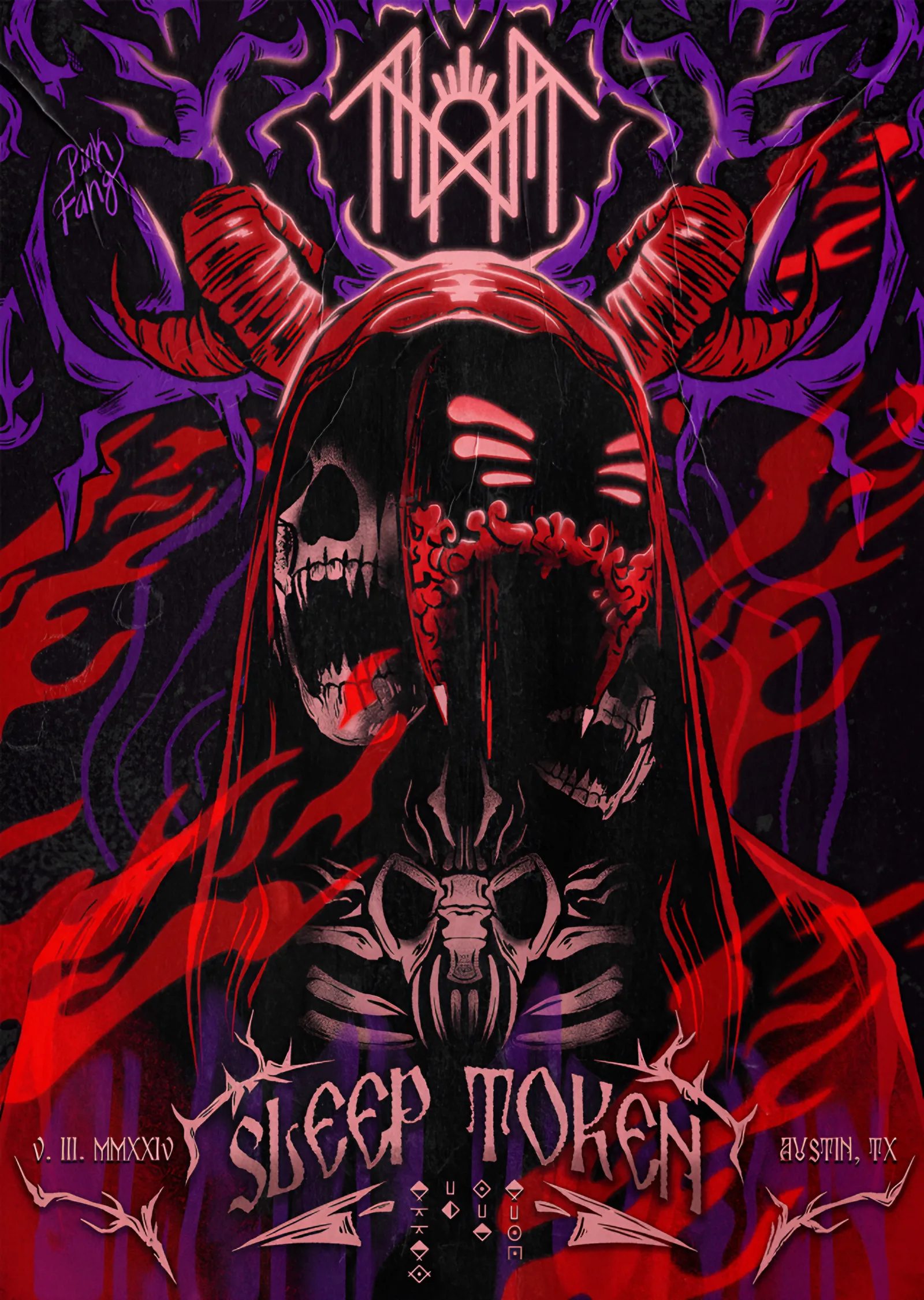 Sleep Token - Austin Konser Afişi metal tablo