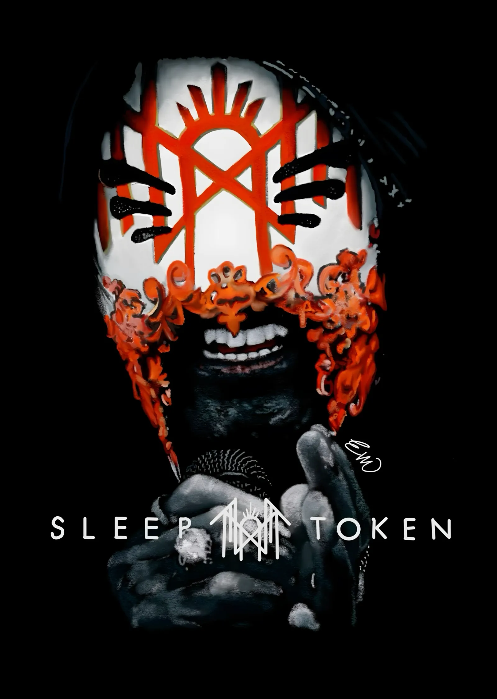Sleep Token - Kızıl Sembol metal tablo