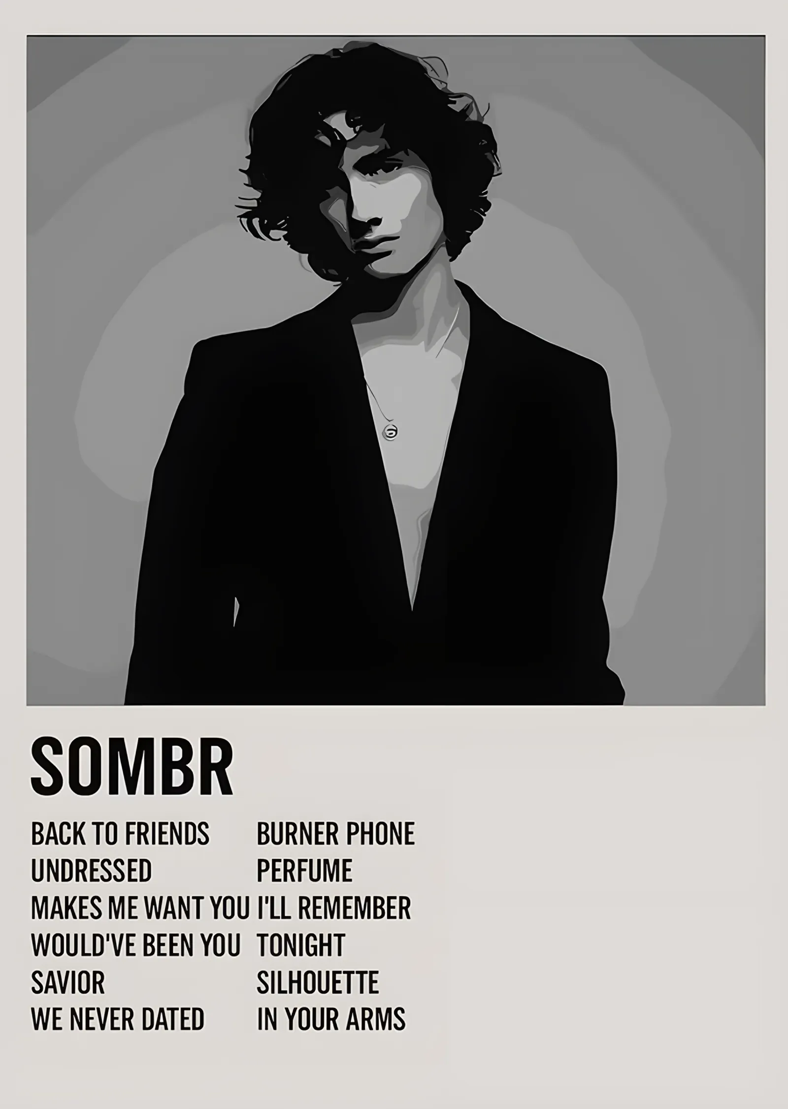 sombr - Şarkı Künyesi metal tablo