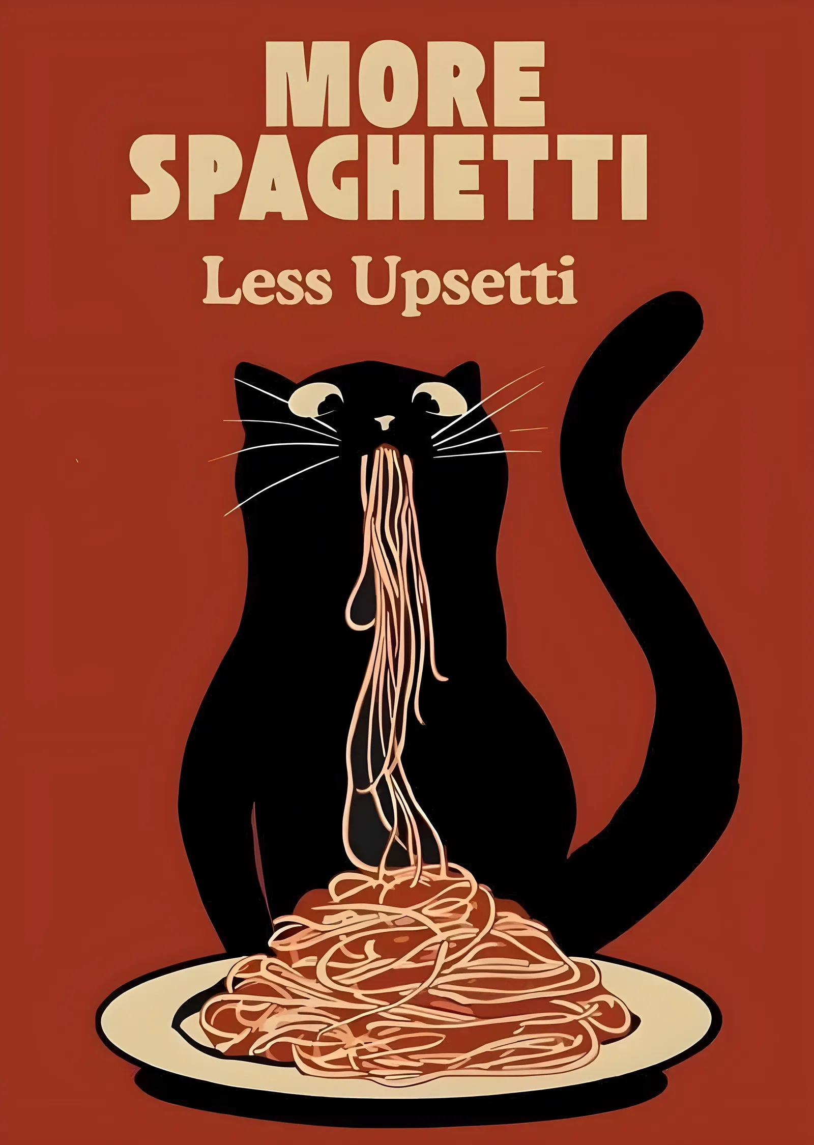 Spagetti Kedisi - Kiremit Zemin metal tablo