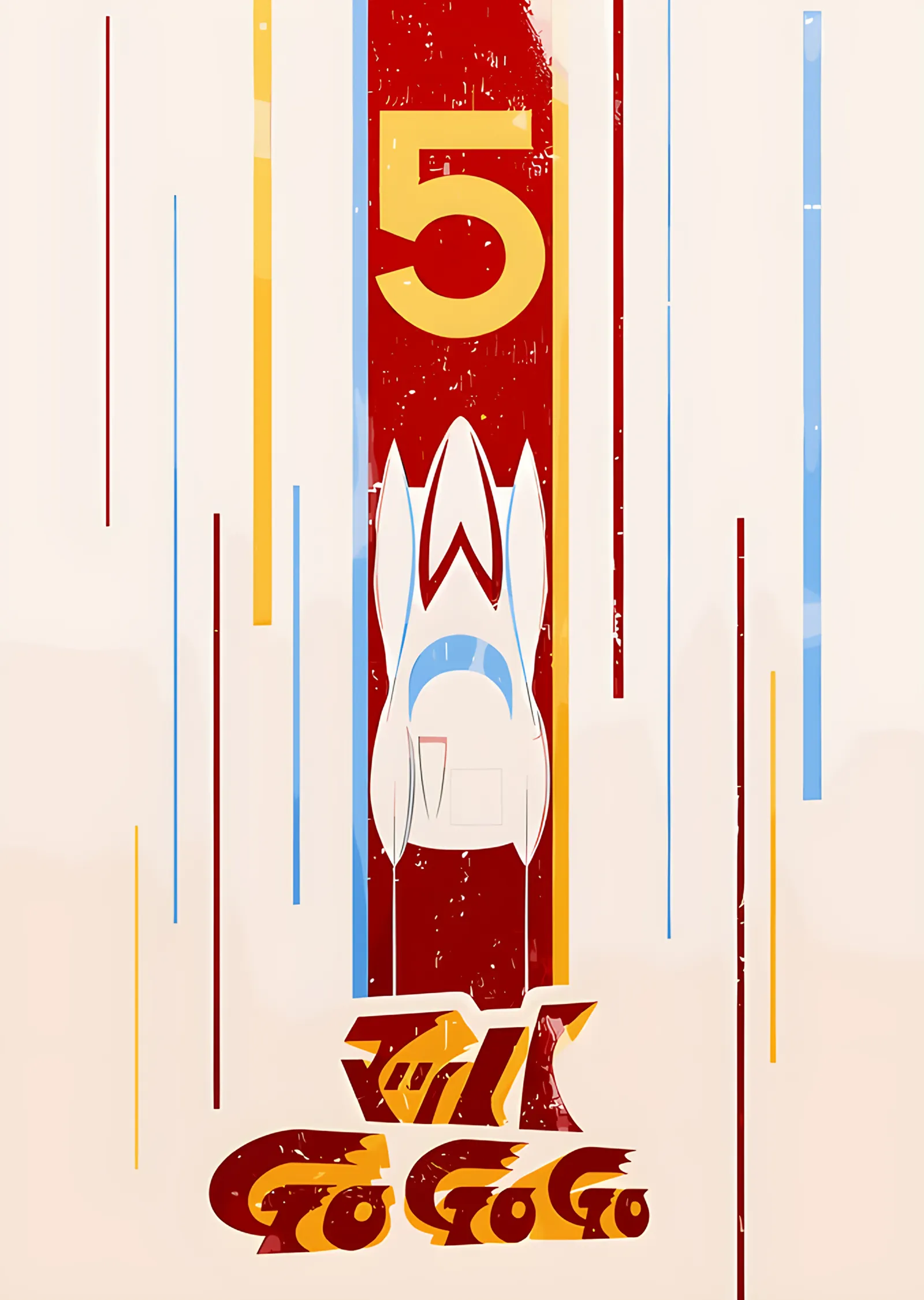 Speed Racer: Minimal Mach 5 Çizgileri metal tablo