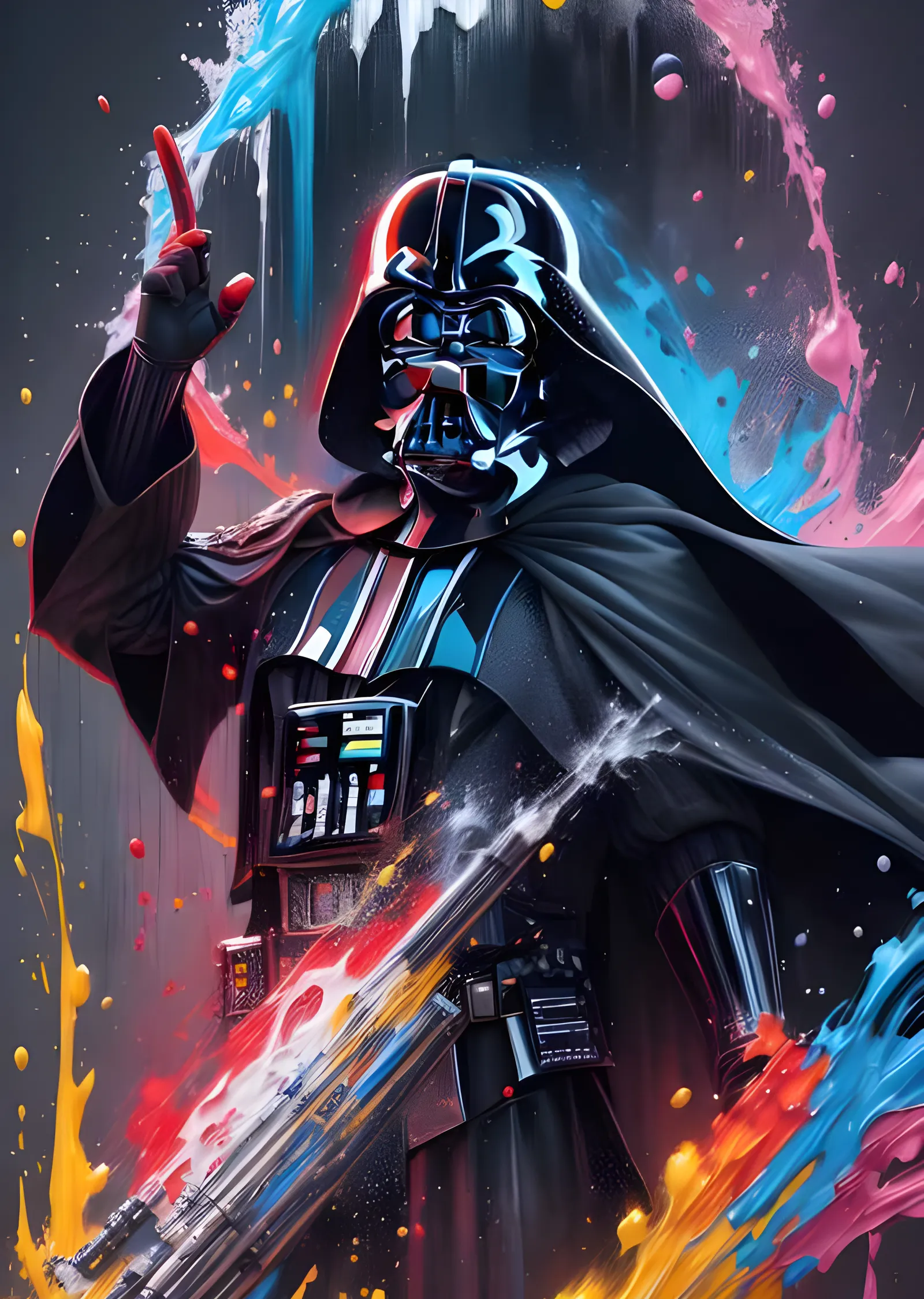 Darth Vader - Renk Sıçramalı Splash Art metal tablo