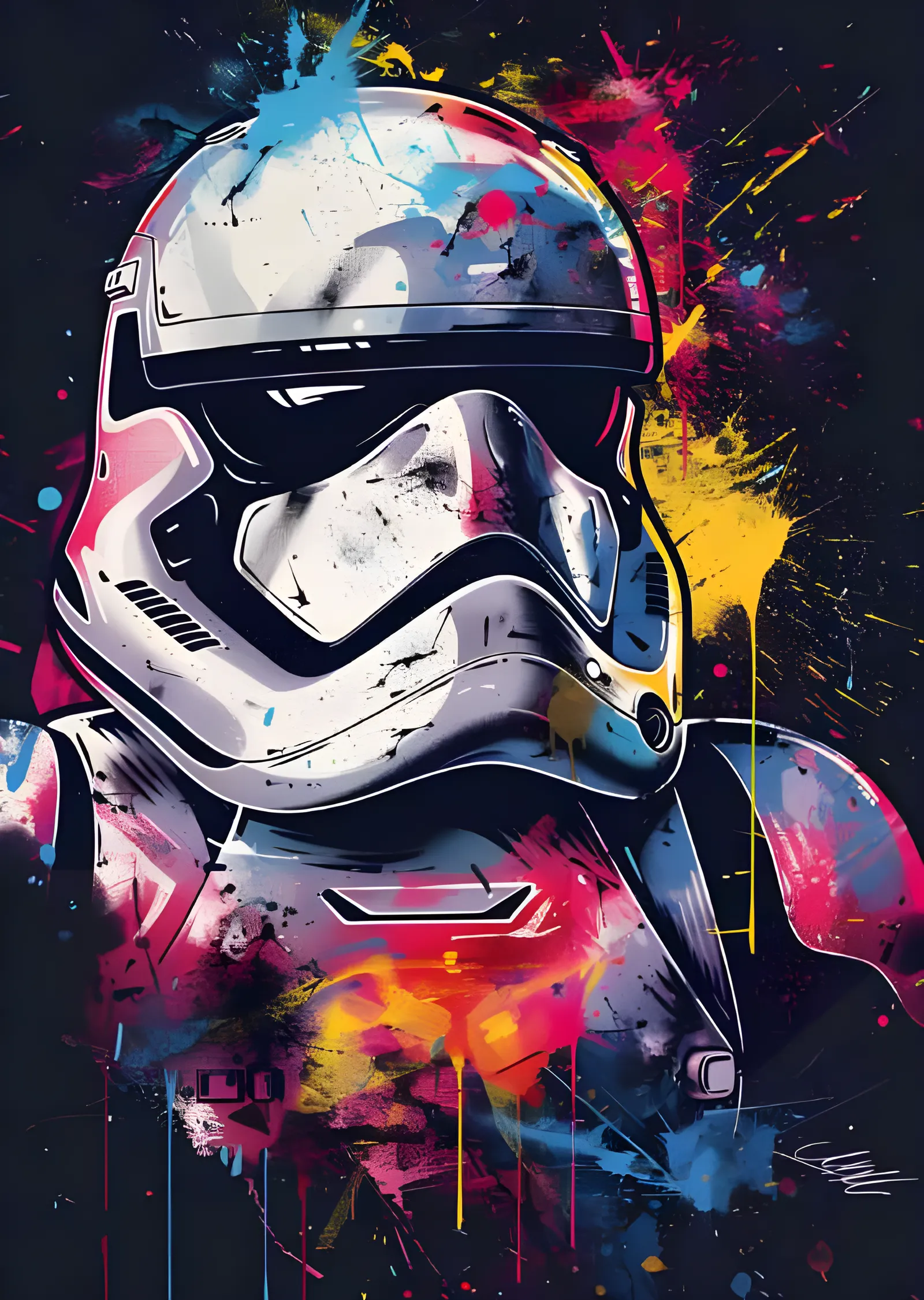 Stormtrooper Kaskı - Pop Art Sıçrama metal tablo
