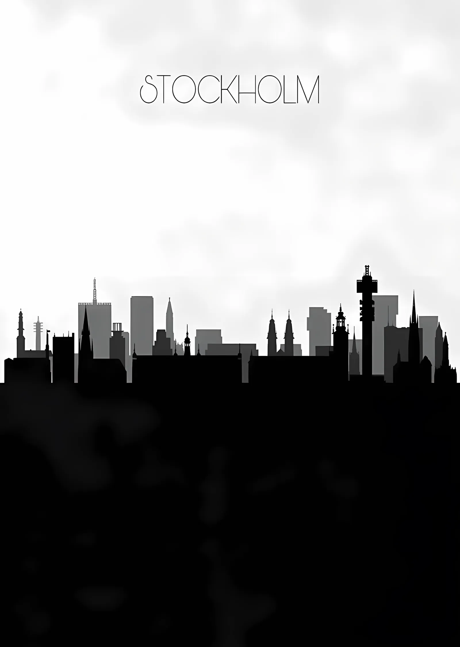 Stockholm Silueti metal tablo