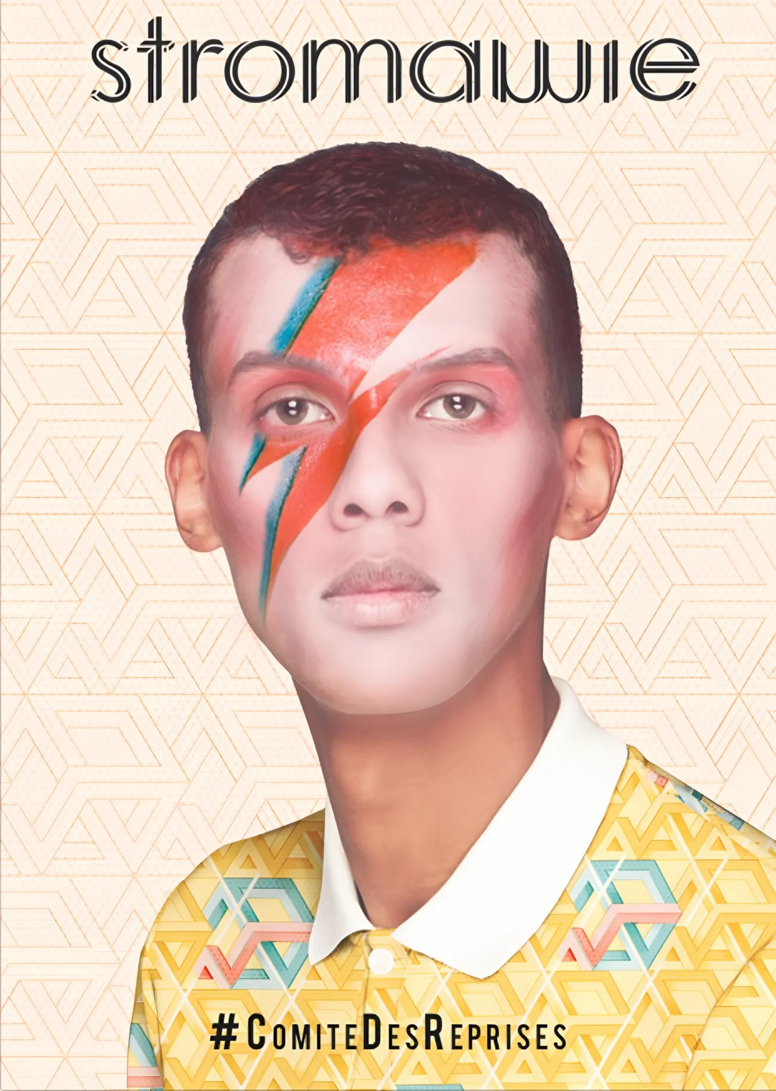 Stromae - Şimşek Yüzlü Portre metal tablo