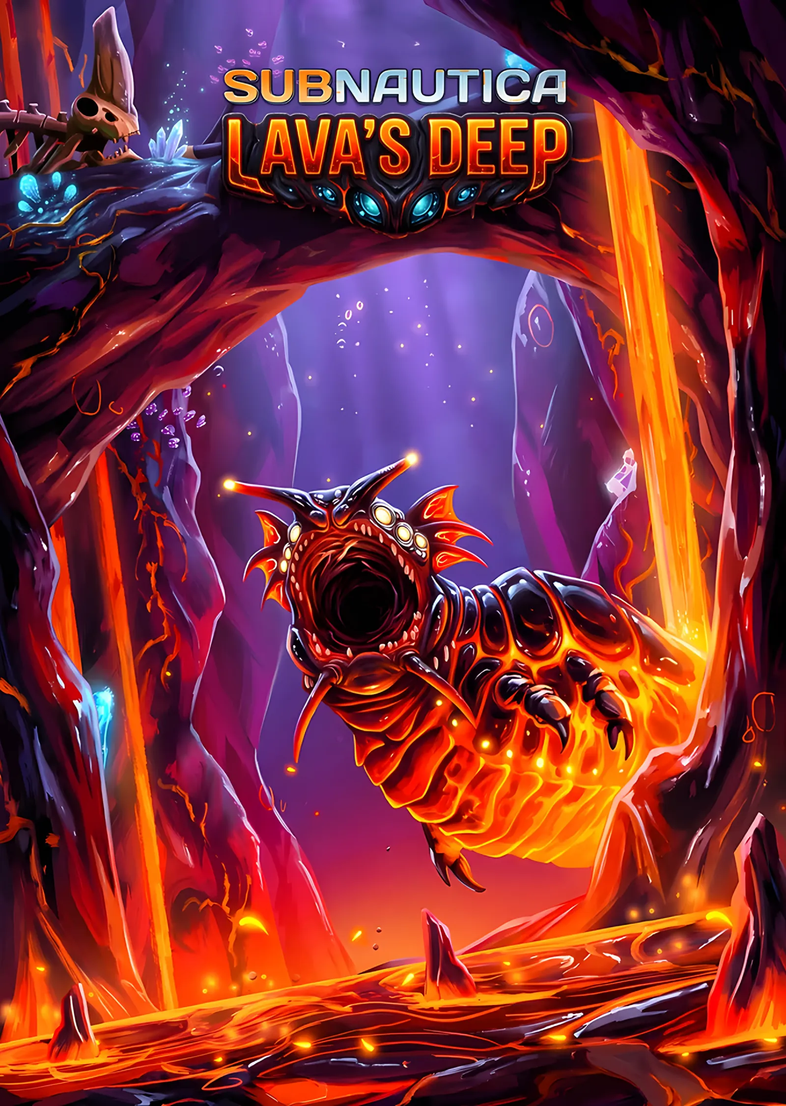Subnautica: Lav Bölgesinde Kızıl Yaratık metal tablo