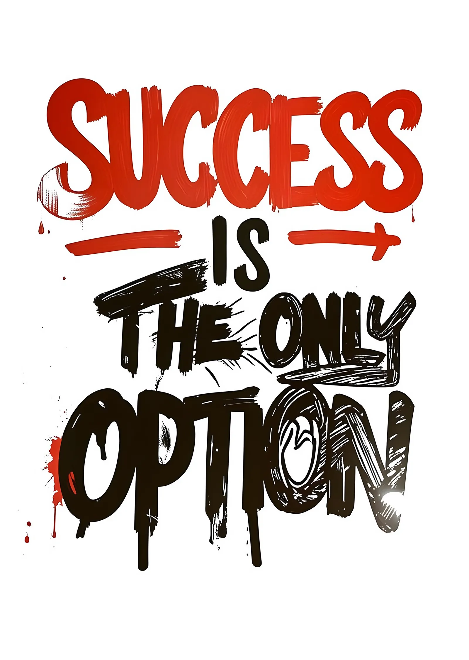Success Is The Only Option metal tablo