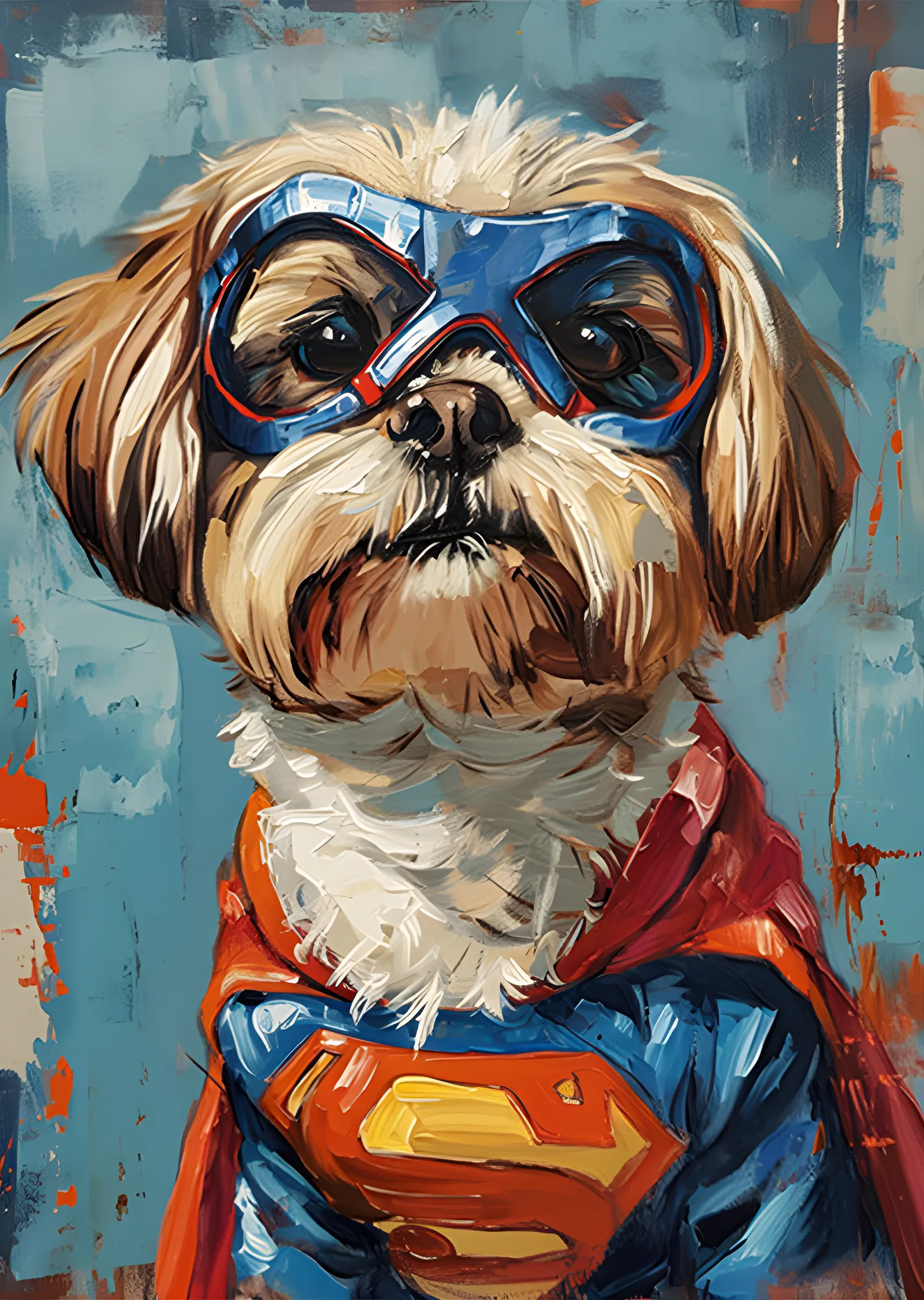 Süper Kahraman Shih Tzu metal tablo