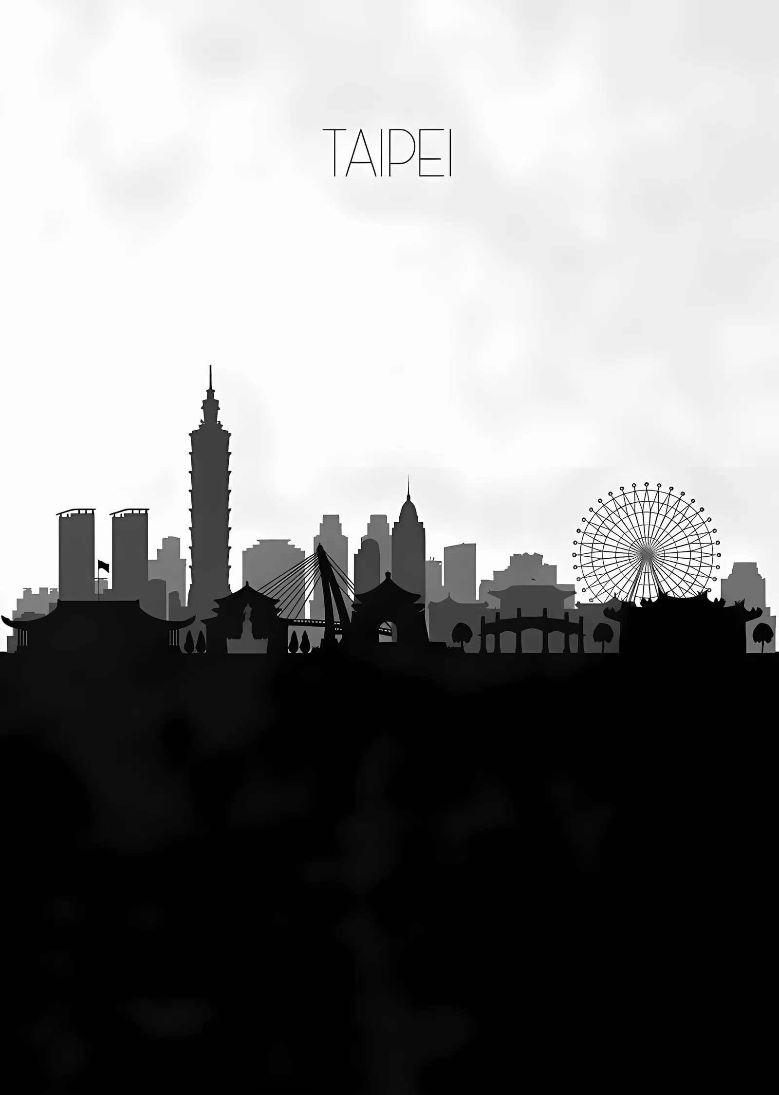 Taipei Silueti metal tablo