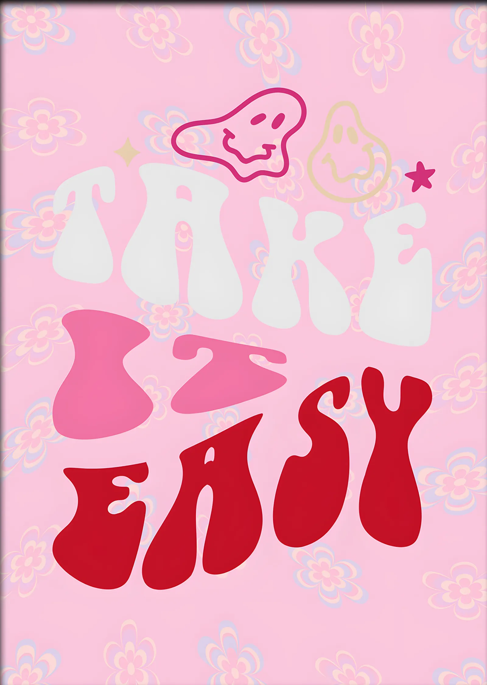 Take It Easy Retro Harfler metal tablo