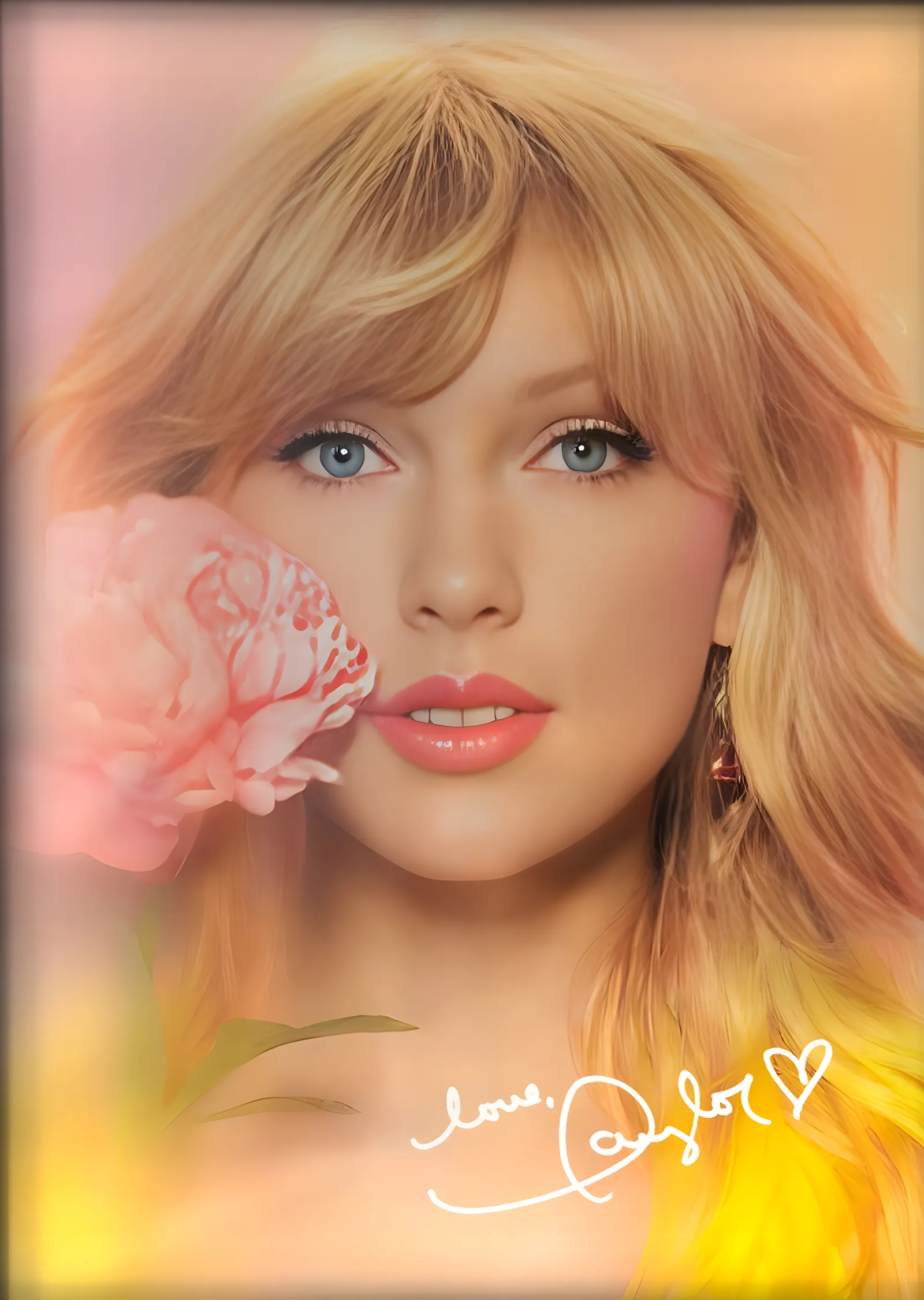 Taylor Swift: Portre (Çiçek) metal tablo