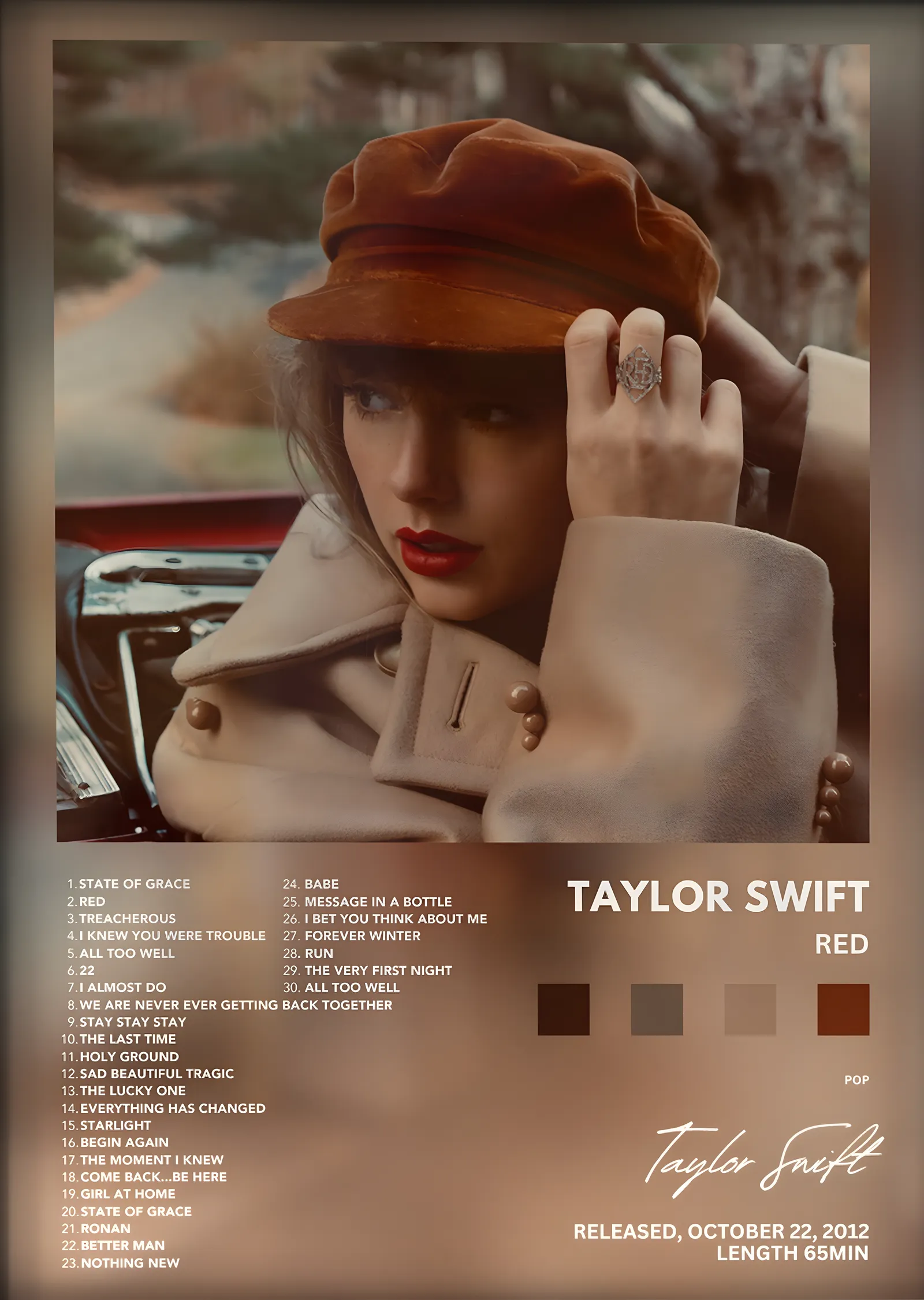 Taylor Swift: Red metal tablo