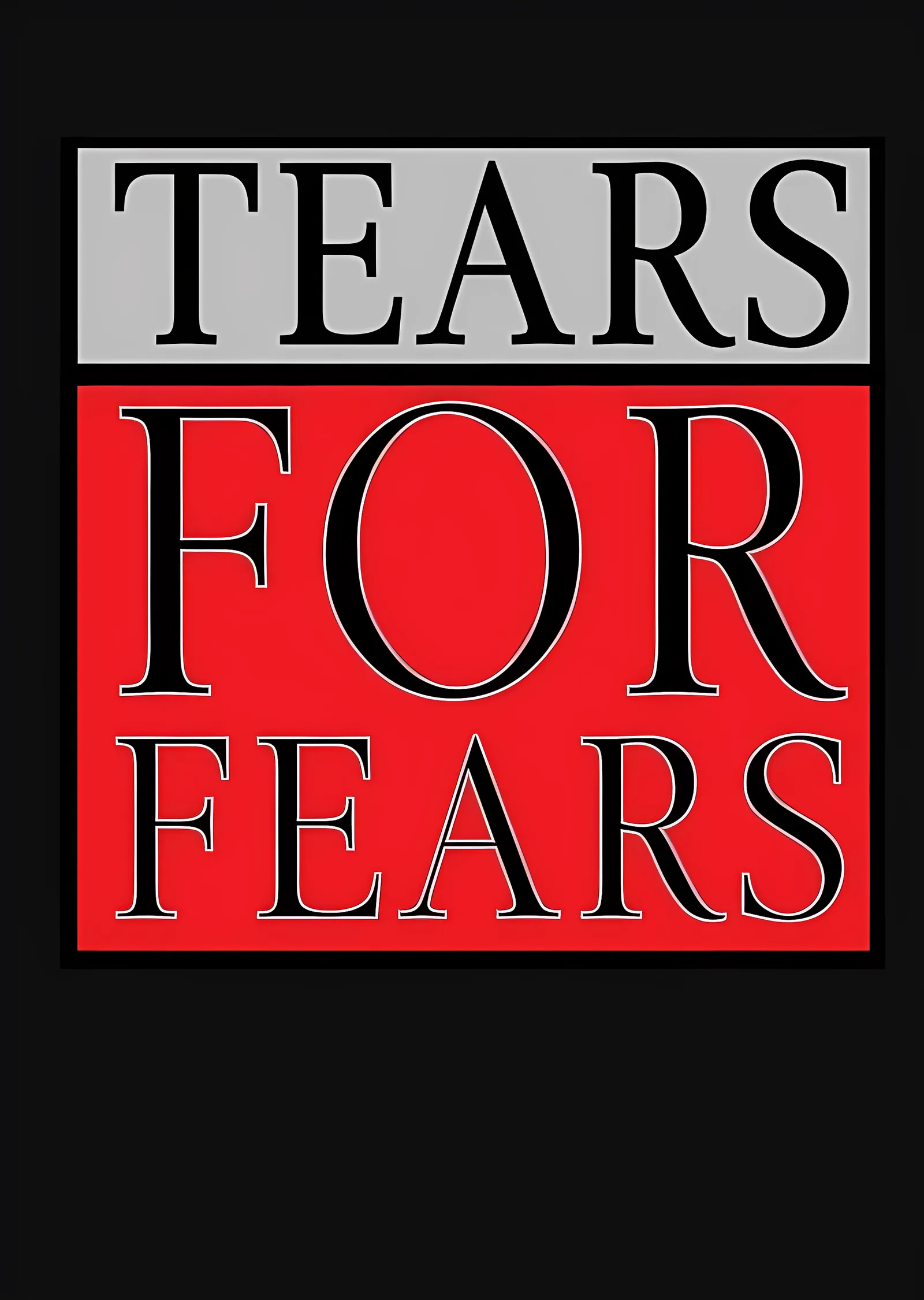 Tears for Fears: Kırmızı Blok Tipografi metal tablo