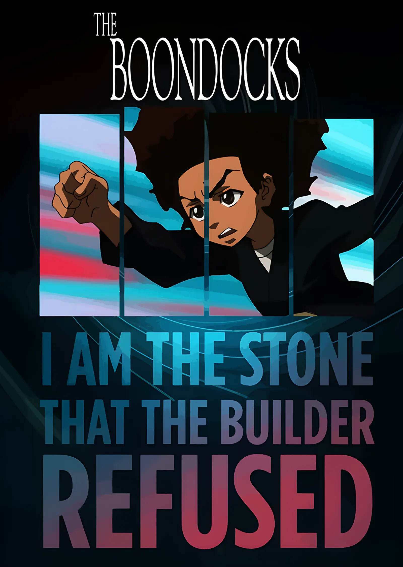 The Boondocks: Yumruğunu Kaldıran Huey metal tablo