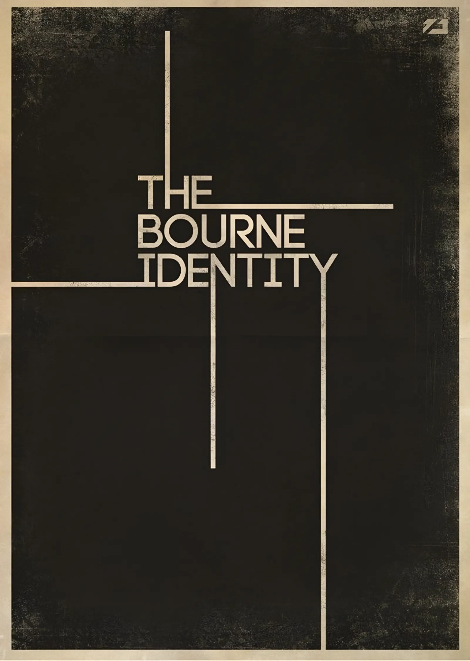 The Bourne Identity Çizgi Kompozisyon metal tablo