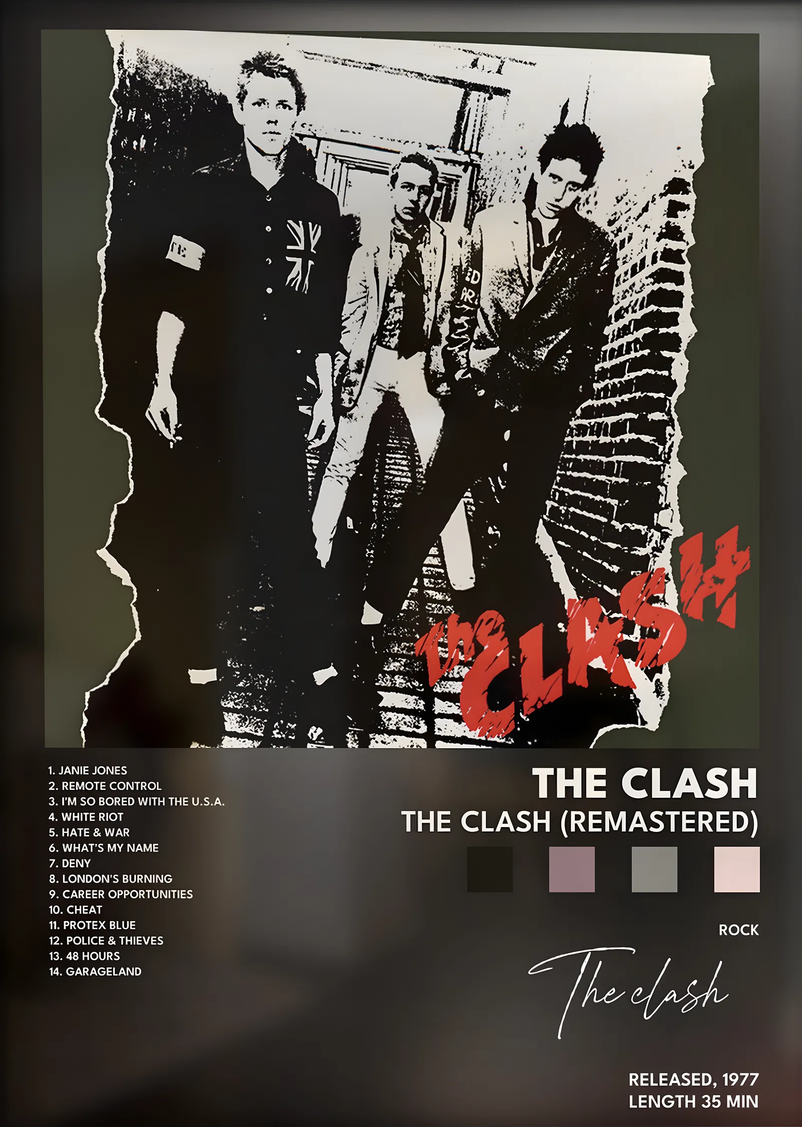 The Clash: The Clash metal tablo