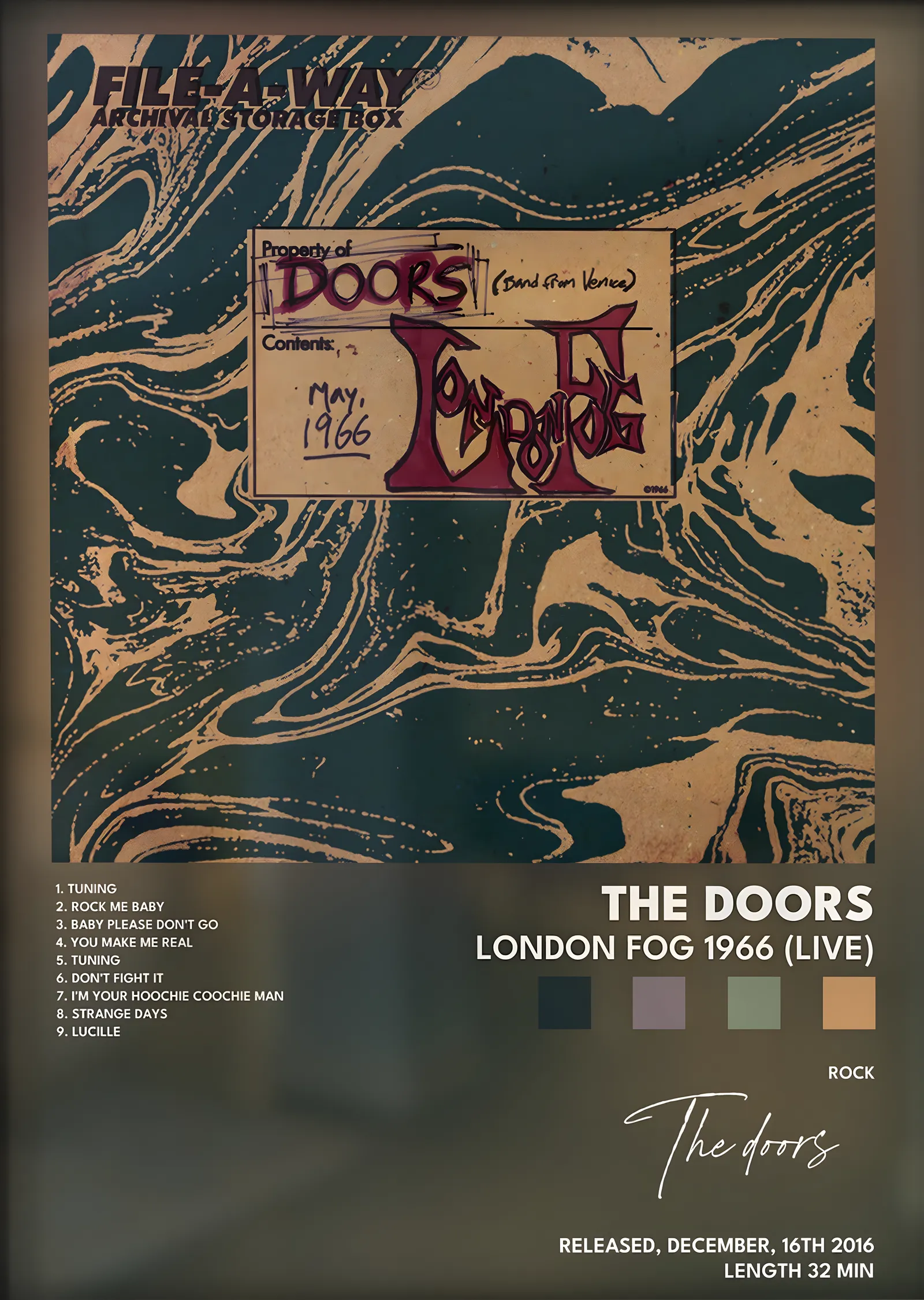 The Doors: London Fog 1966 (Live) metal tablo