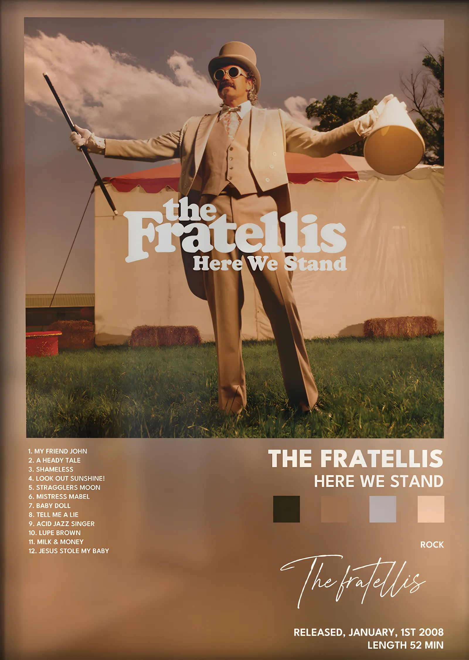 The Fratellis: Here We Stand metal tablo