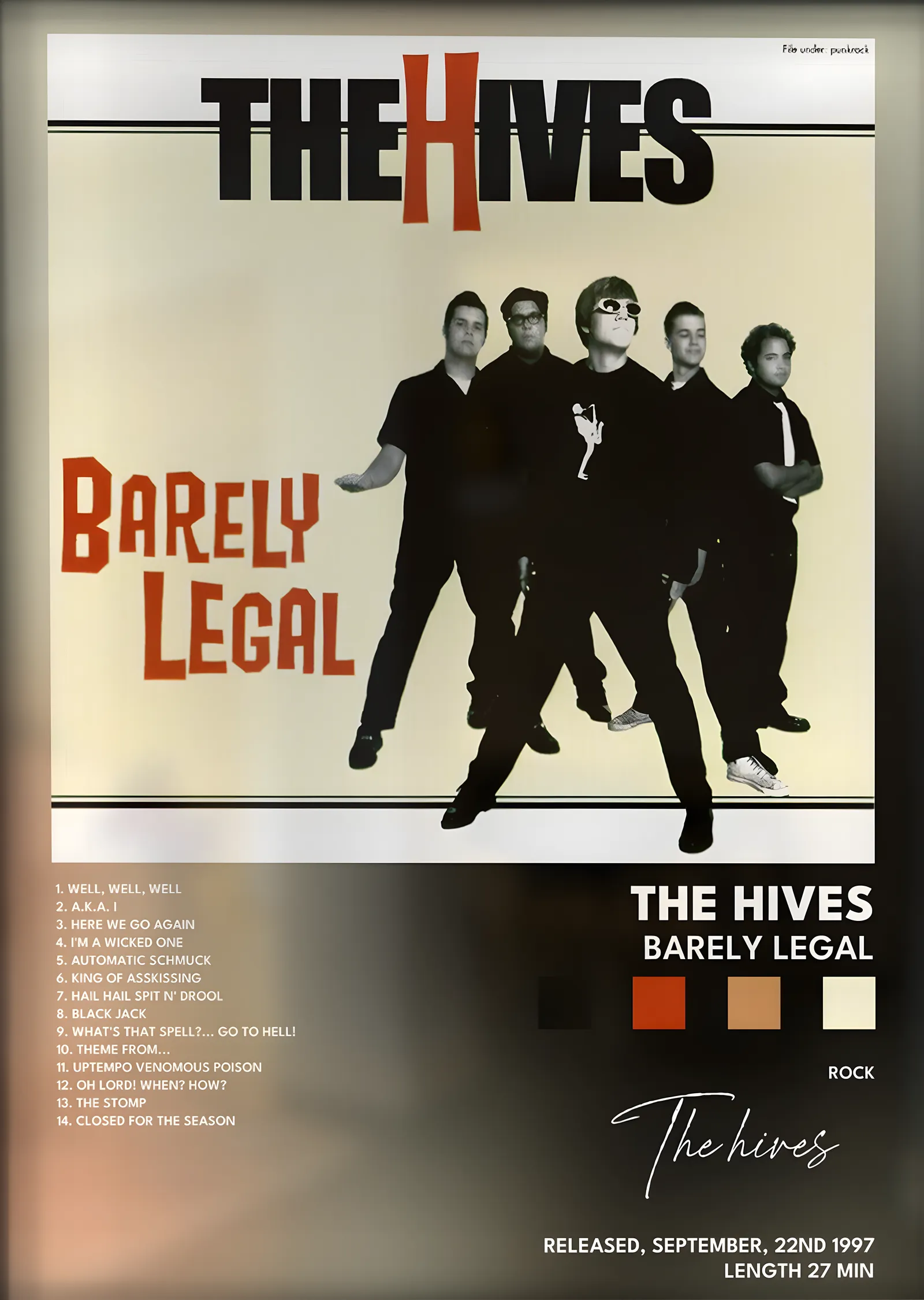 The Hives: Barely Legal metal tablo