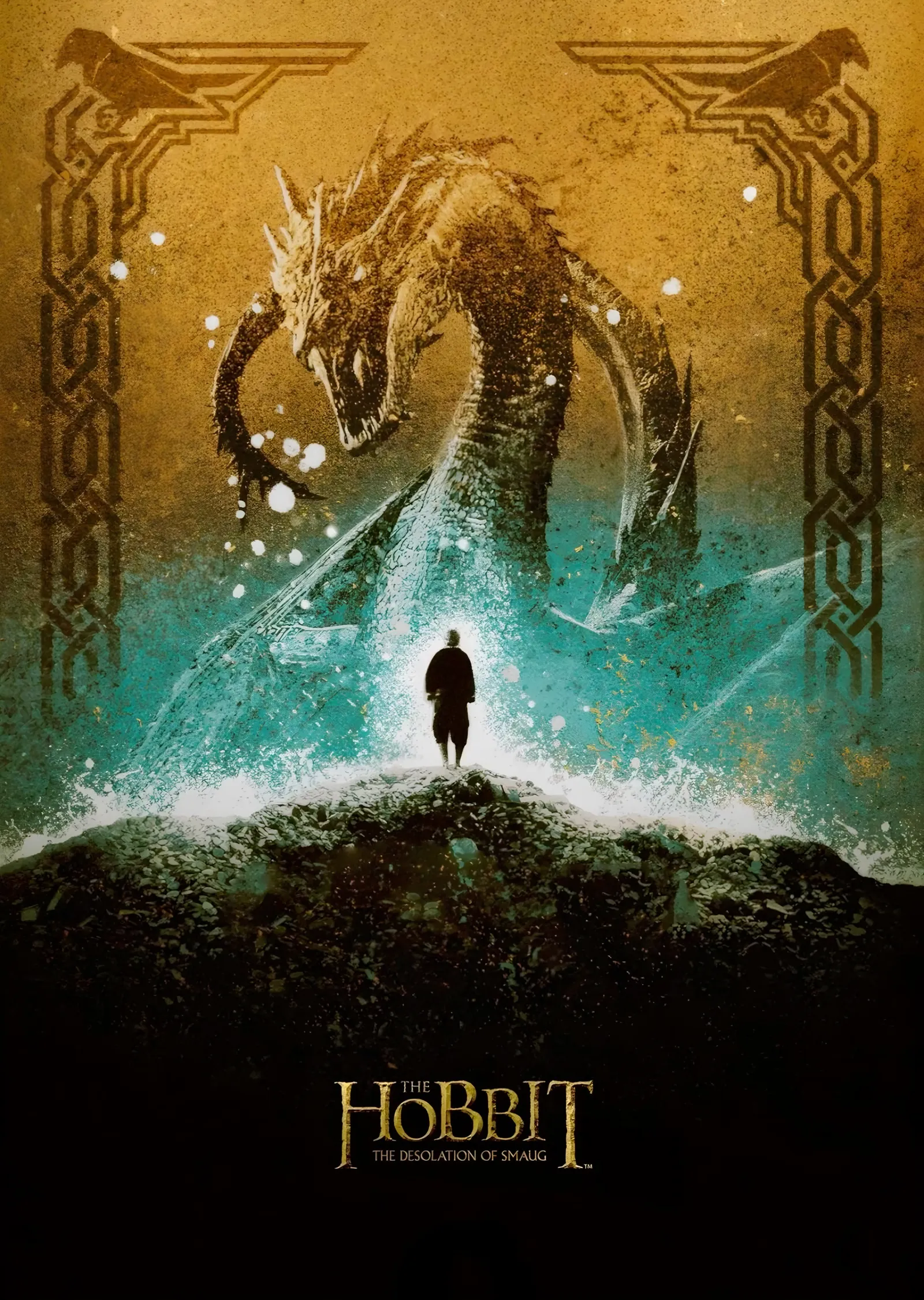 The Hobbit Altın Ejderha metal tablo